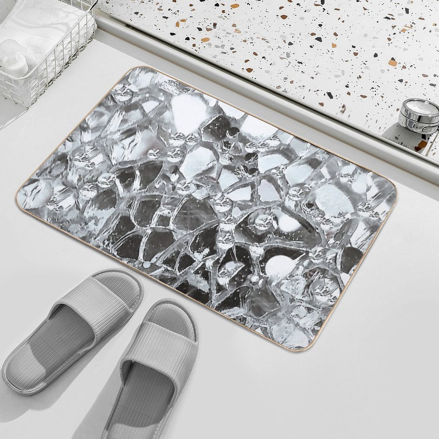 Photographic Image of Mirrors And Glass Repositionable Bath Mat