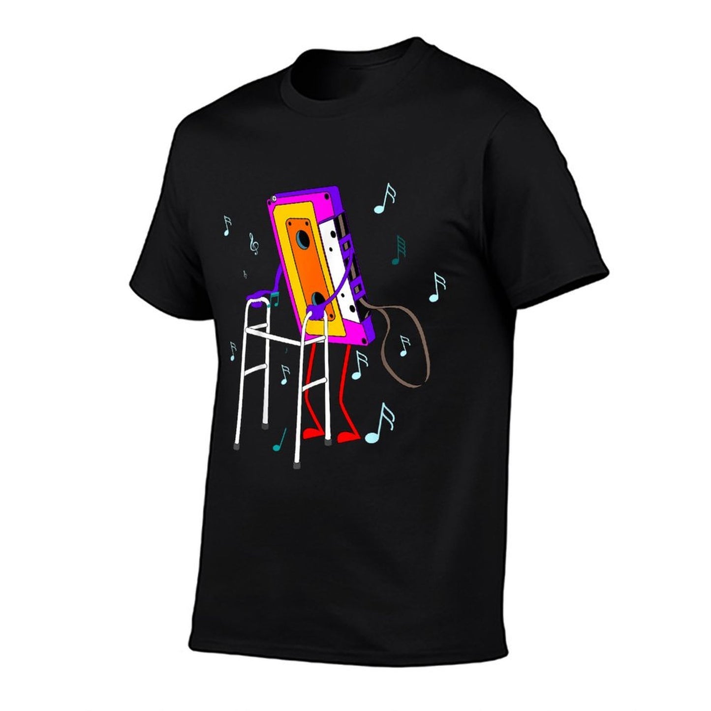 Cassette Tape Retro Vintage 70's 80's 90's Music Rolled Sleeves T-Shirt