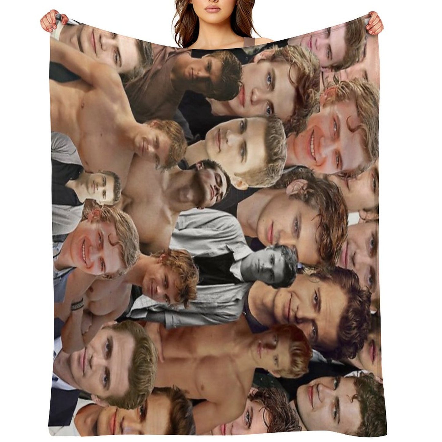 Hayden Christensen Photo Collage Machine-washable Throw Blanket