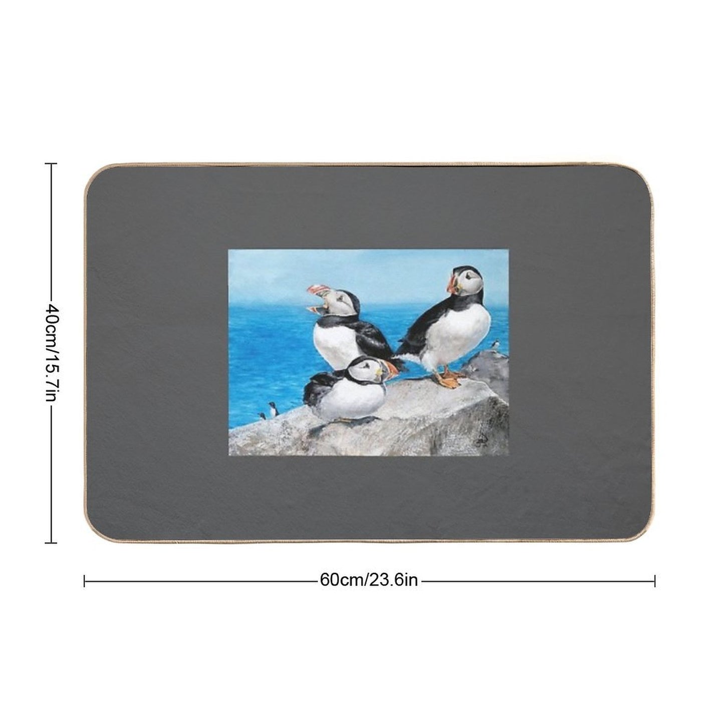 Atlantic Puffins Dirt-Trapping Bath Mat
