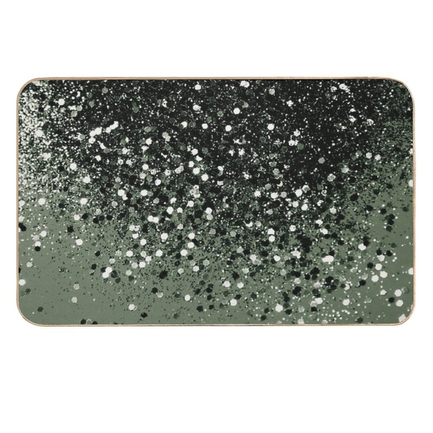 Cactus Green Black Glam #1 (Photo of Glitter Only - Not Reflective) Toxin-Free Bath Mat