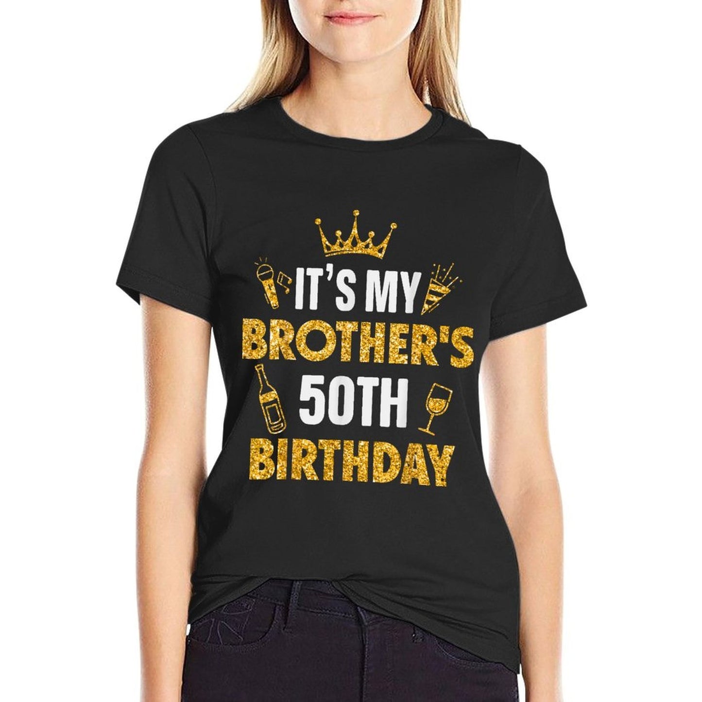 Brother It's My Brother's 50th Birthday 1975 50 Years Old Wrinkle-resistant T-Shirt