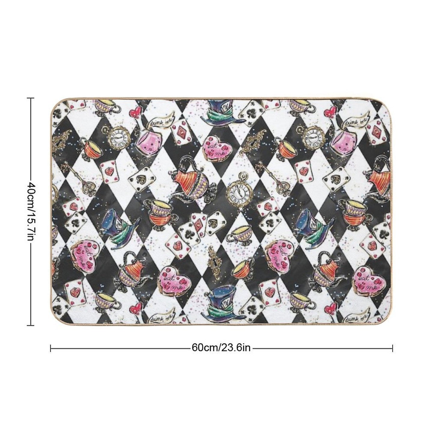 Alice In Wonderland Stain-Proof Bath Mat