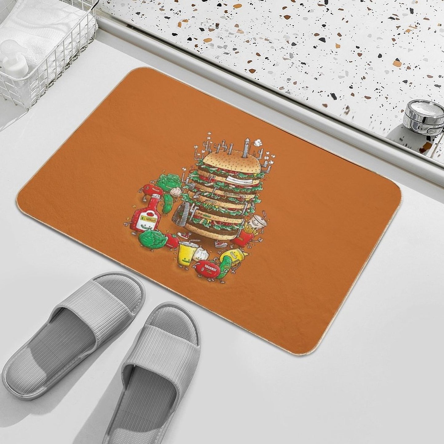 Uber BurgerBot Durable Bath Mat