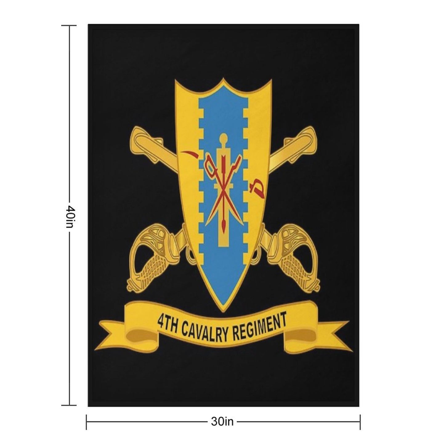 Army - 4th Cavalry Regiment W Br - Ribbon Machine-washable Throw Blanket