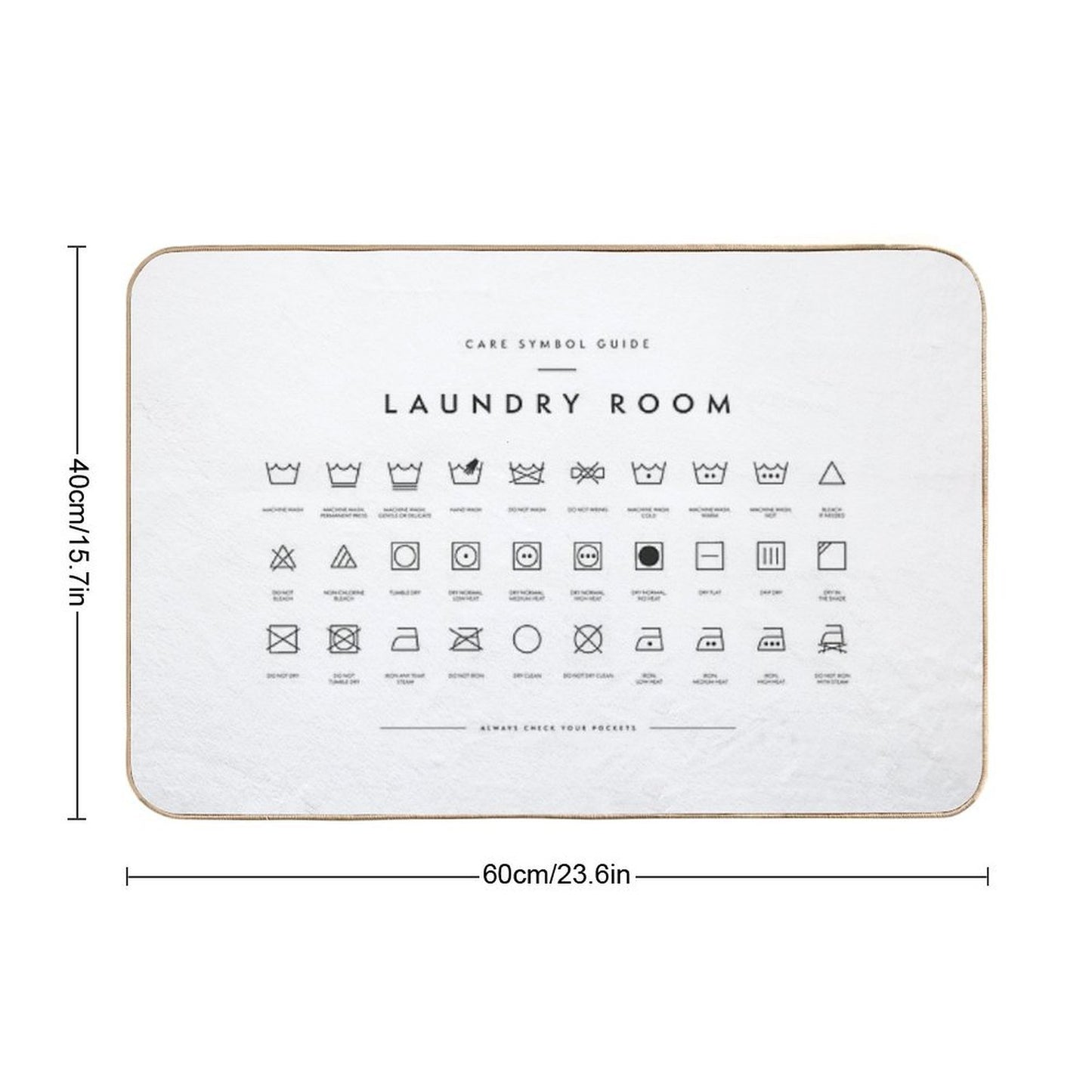 Laundry Room Symbols Repositionable Bath Mat