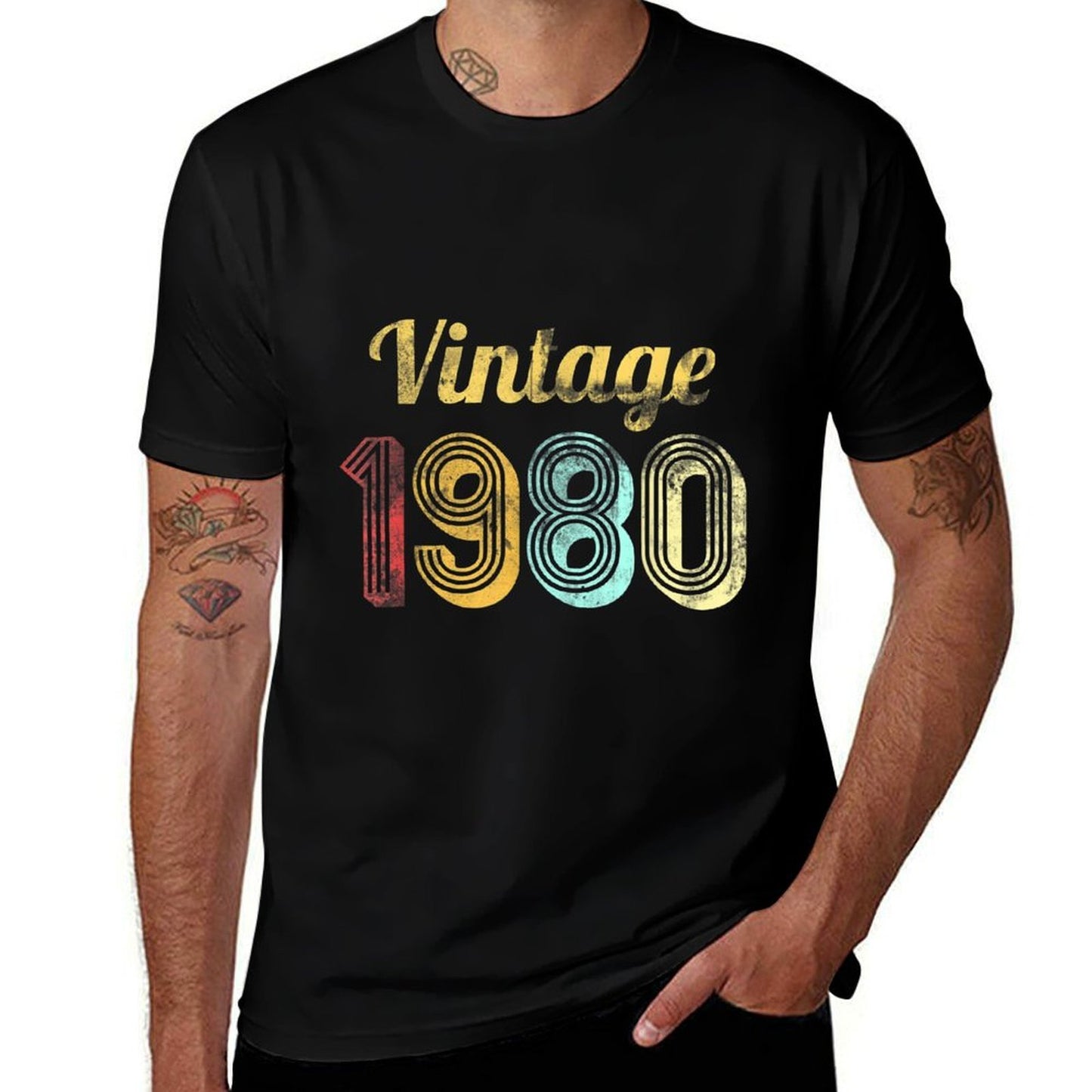 Vintage 1980 Retro 40th Birthday Gift Men Women Graphic-printed T-Shirt
