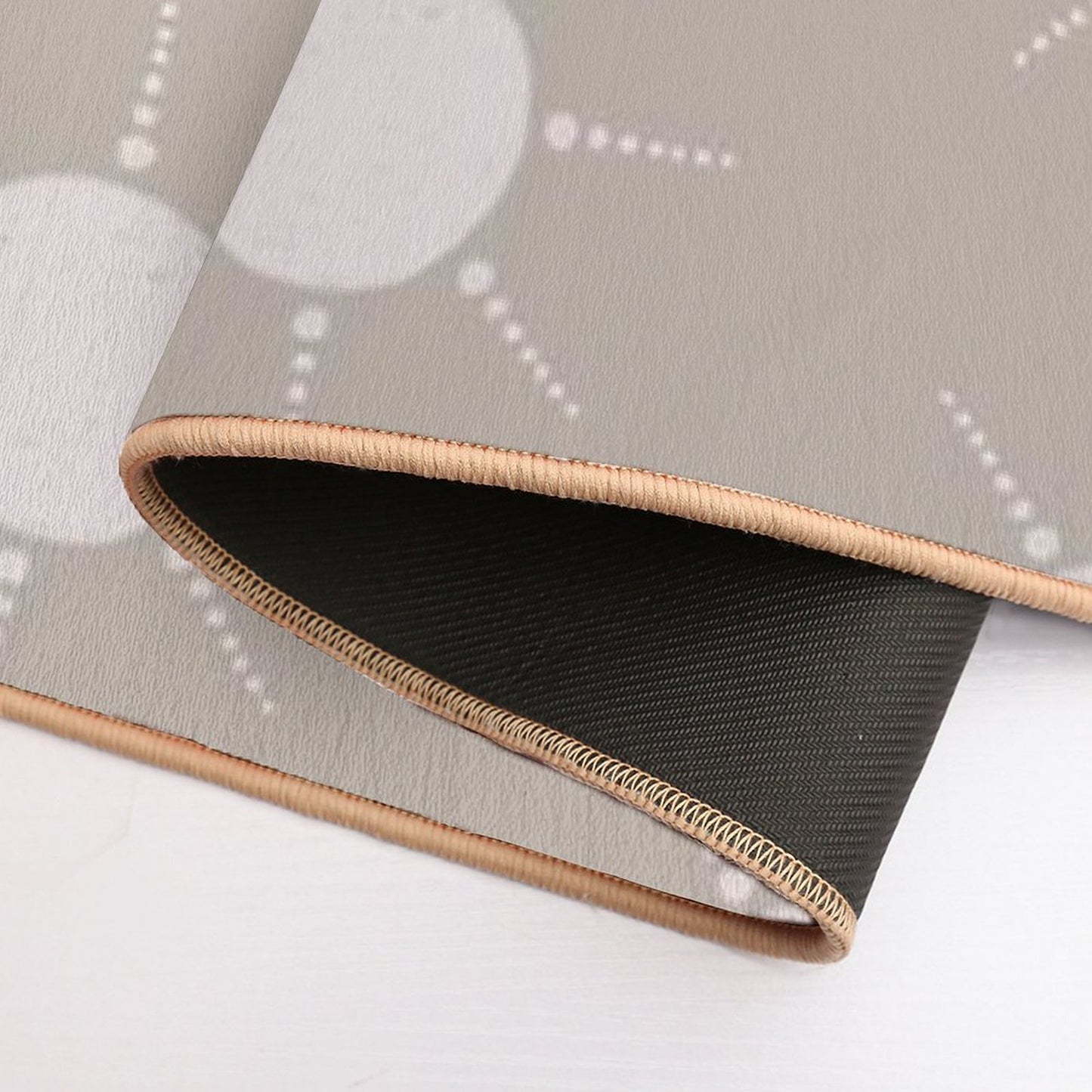 Pretty Polka Dots Sun Pattern Boho Aesthetic In Muted Colors Light Taupe Durable Bath Mat