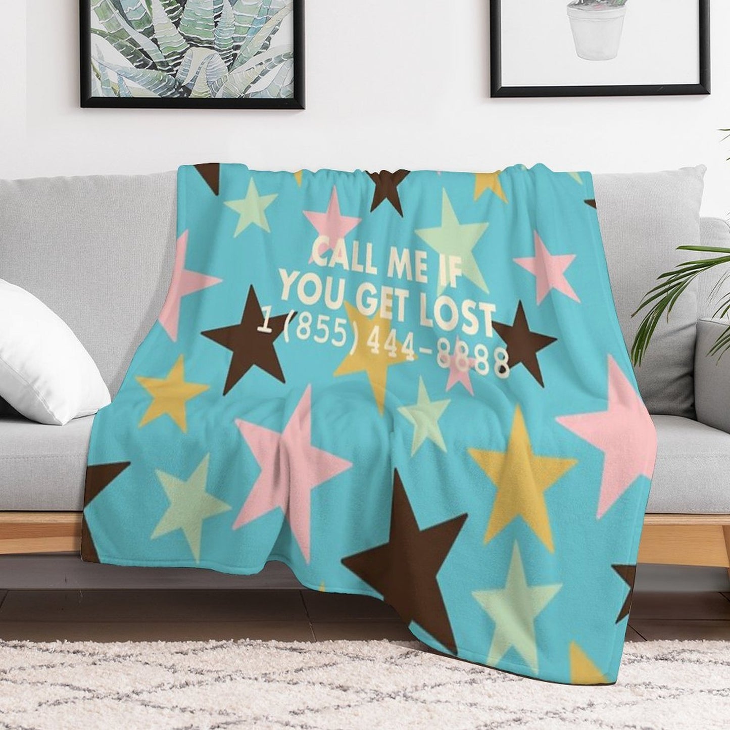 Call Me If You Get Lost Blue Gift-ready Throw Blanket