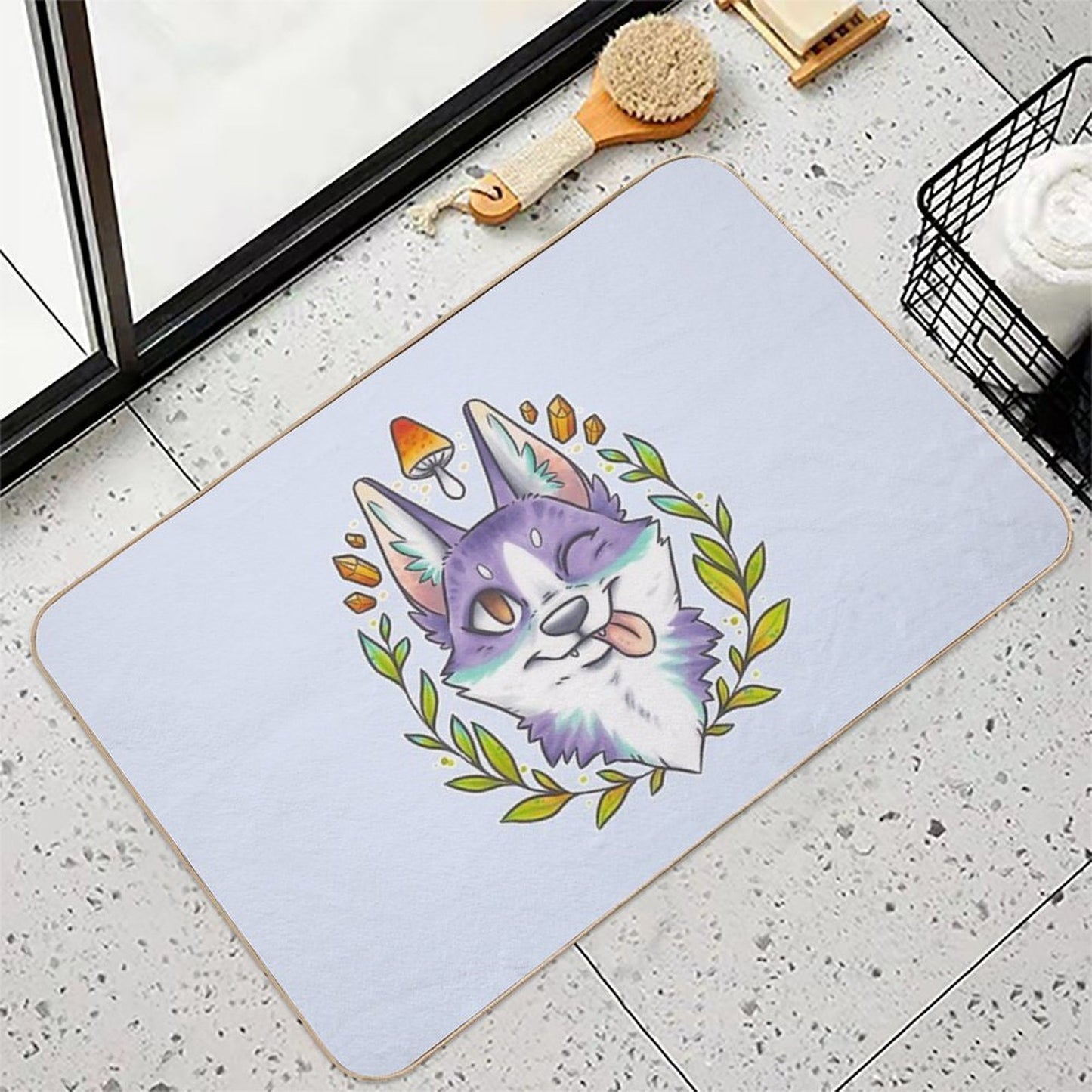 Happy Crystal Doggo High-Traffic Bath Mat