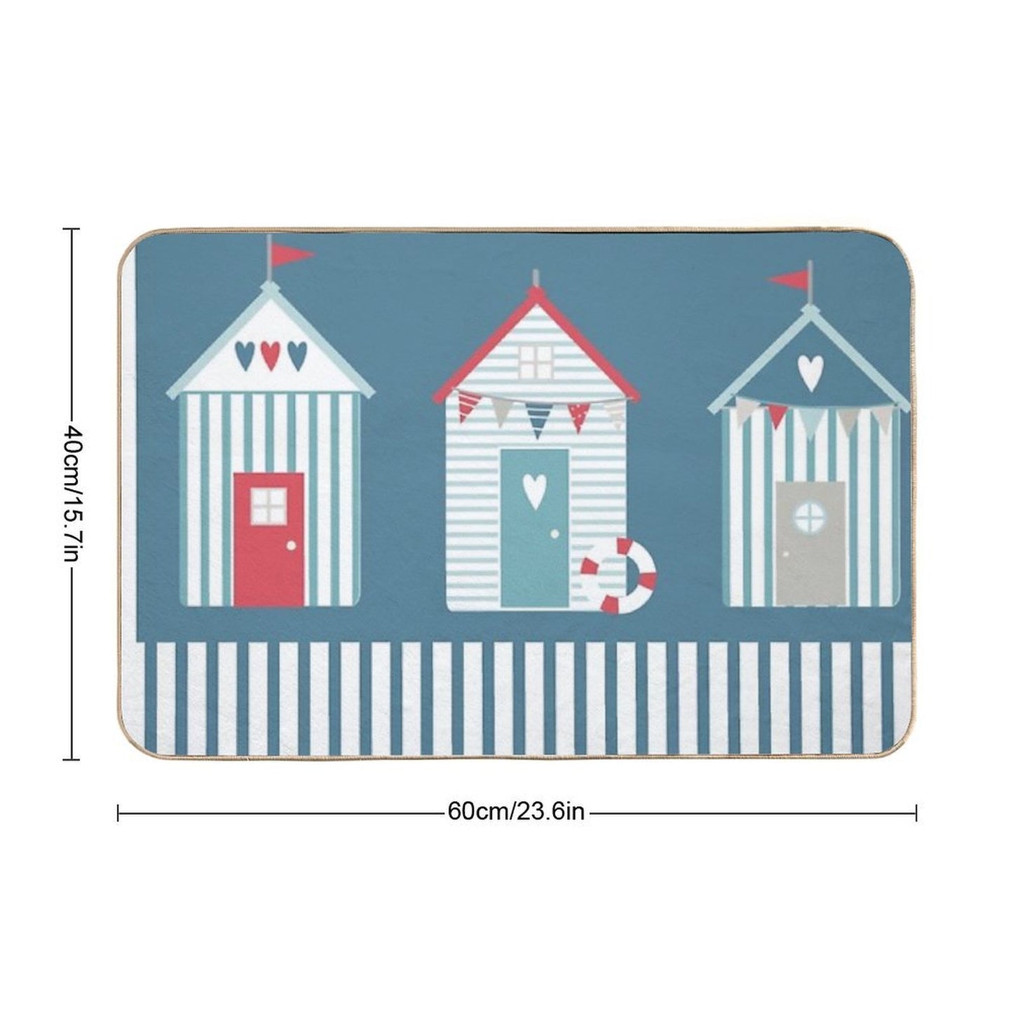 By The Sea Beach Huts Stain-Proof Bath Mat