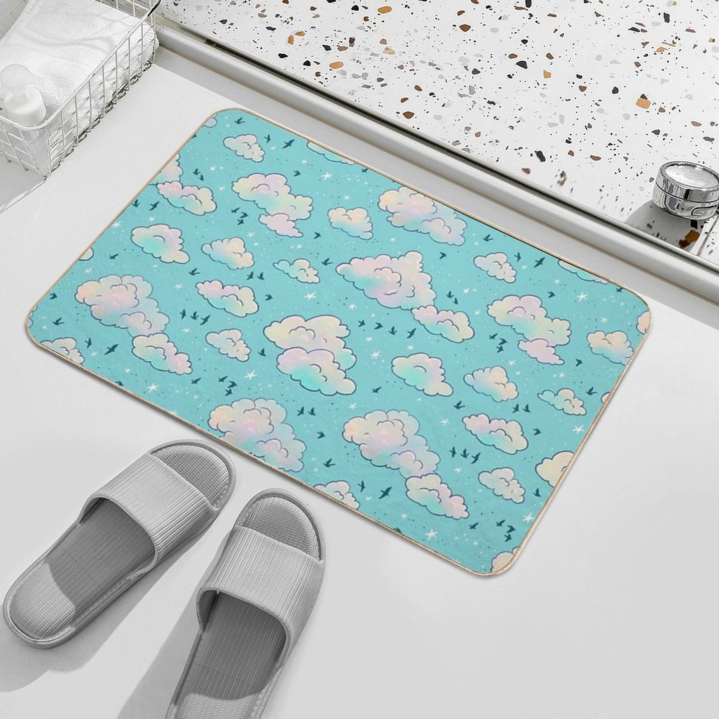 Turquoise Sunset High-Traffic Bath Mat