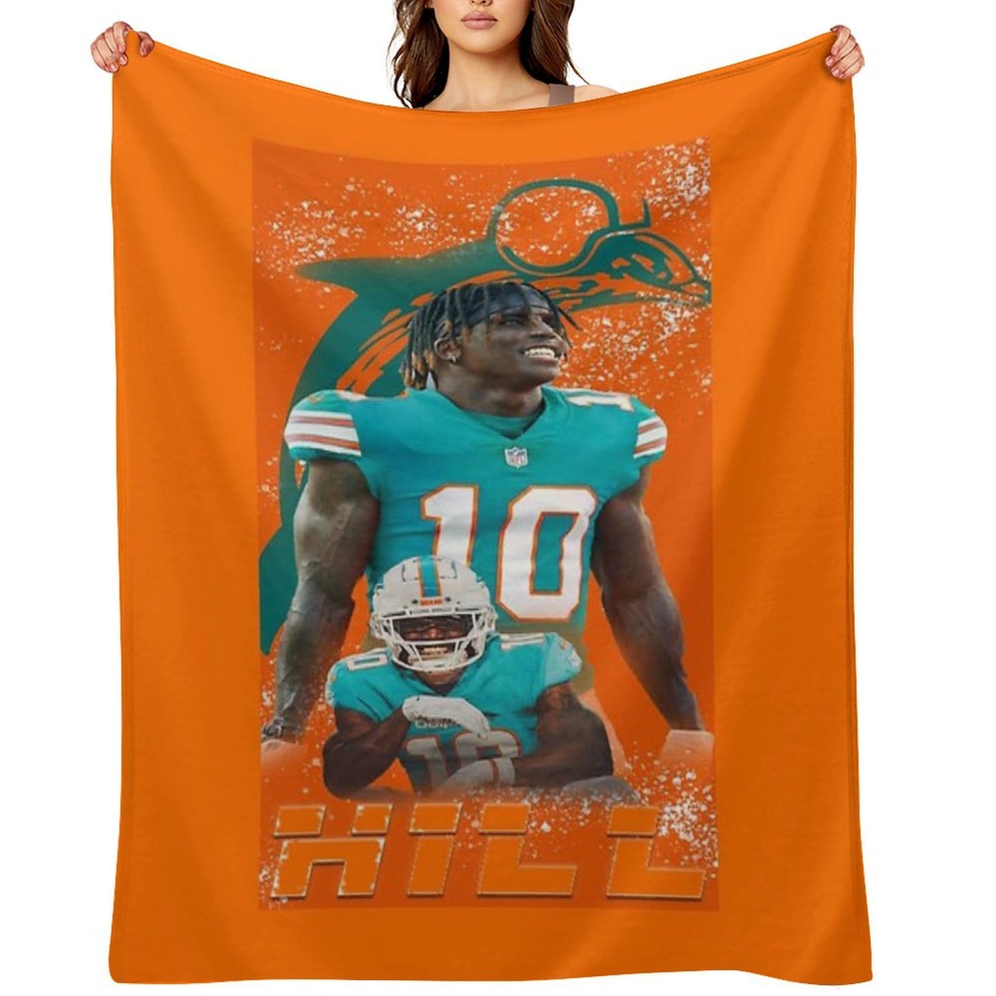 Tyreek Hill Dolphins Anti-pilling Throw Blanket