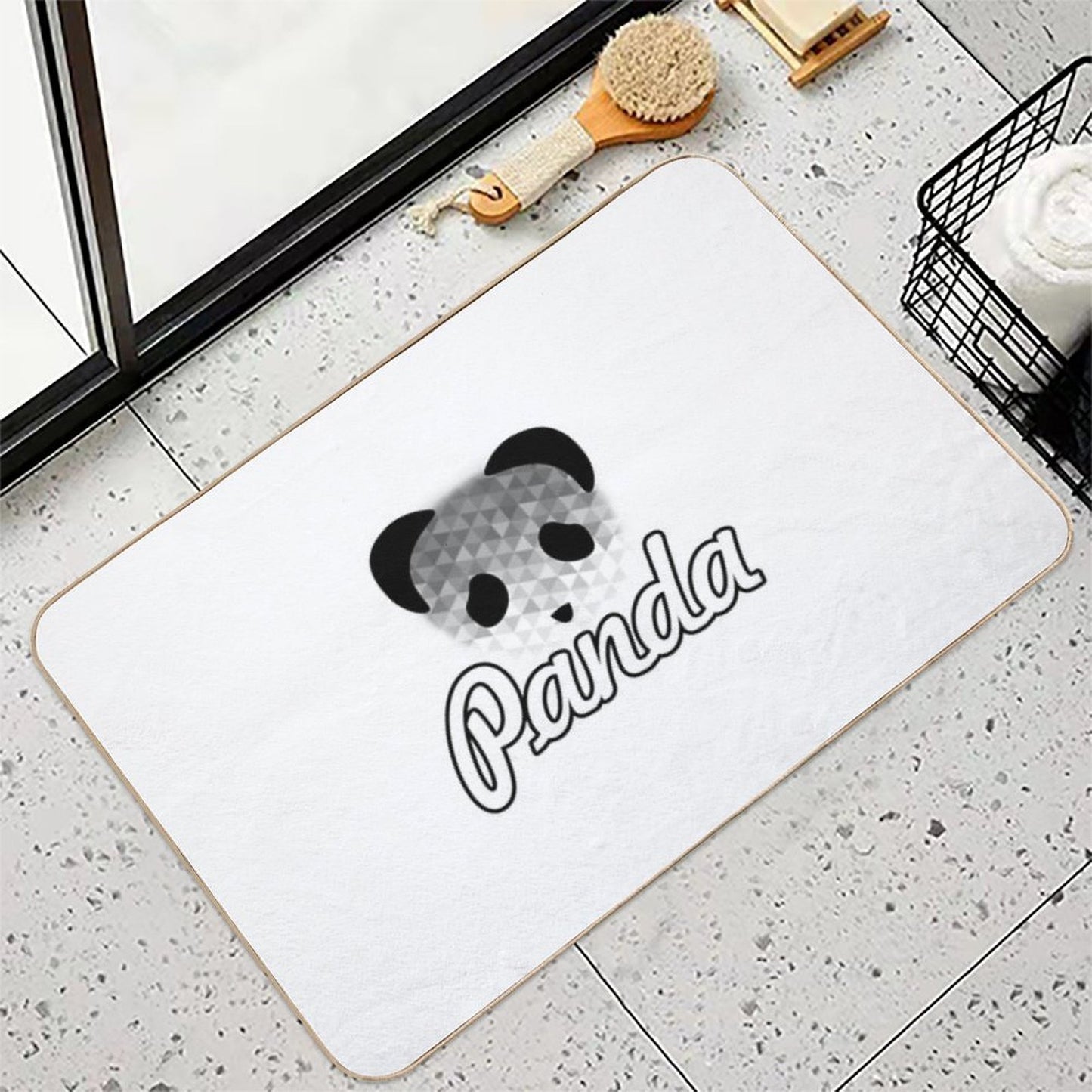 Geometric Panda Drawing Rapid-Drying Bath Mat