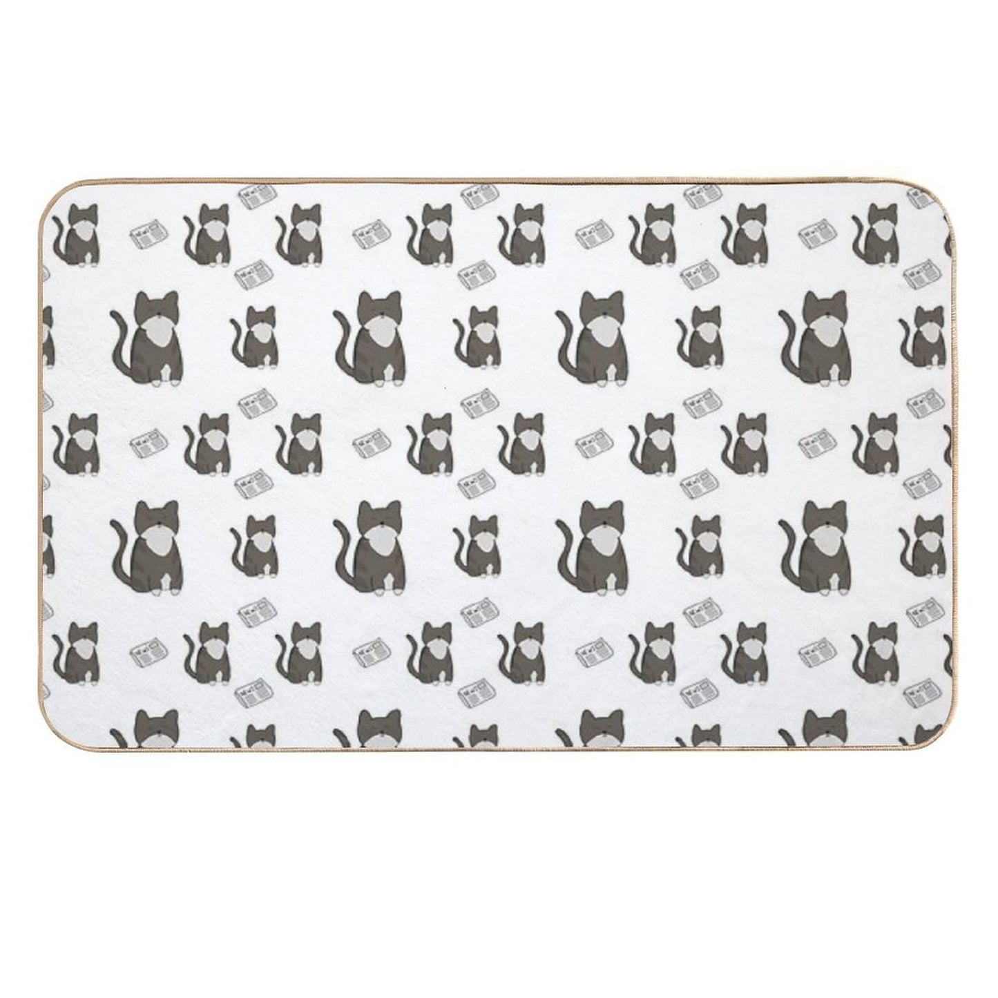 Newspaper And Newspaper Repositionable Bath Mat