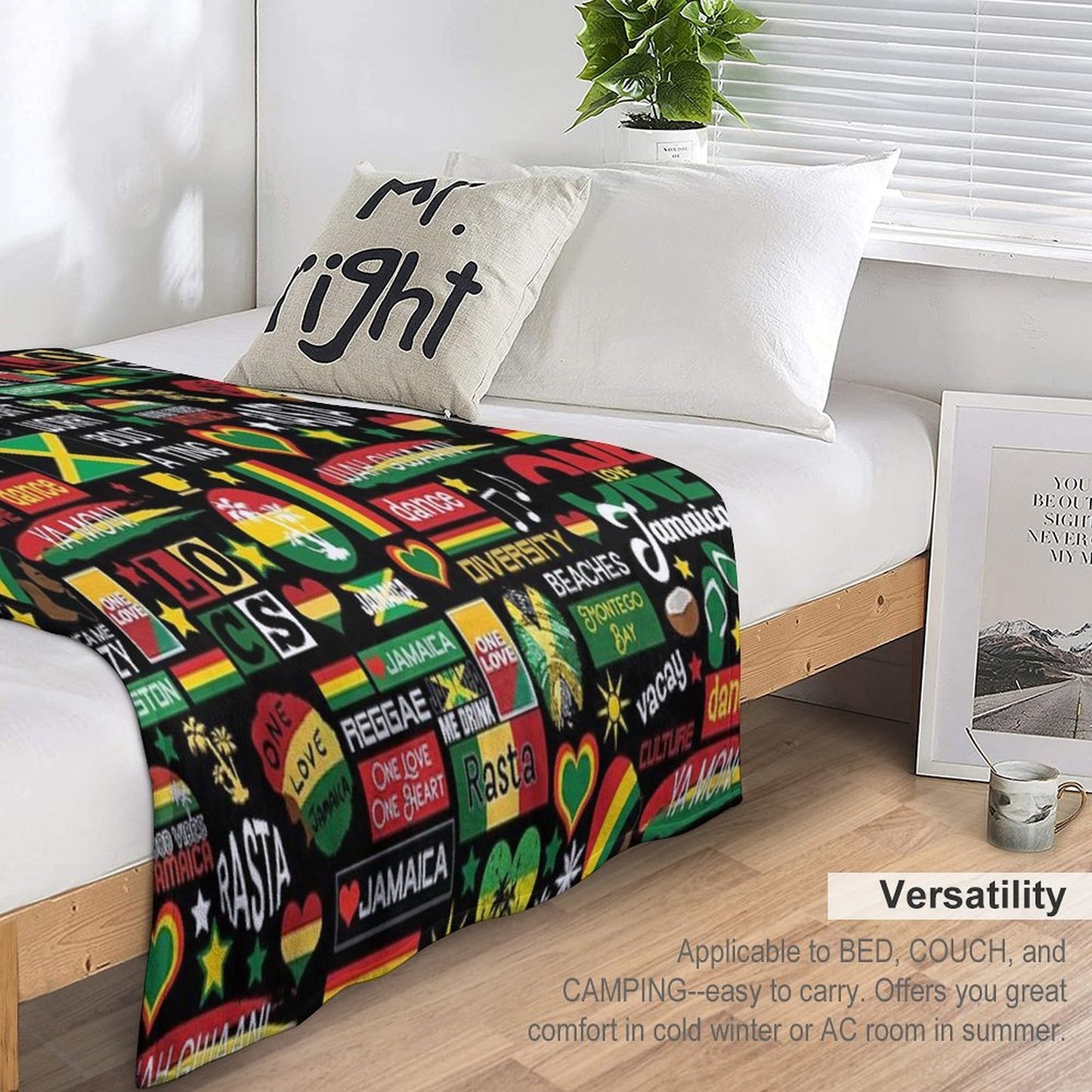 Jamaica One Love Culture Pattern Compact Throw Blanket