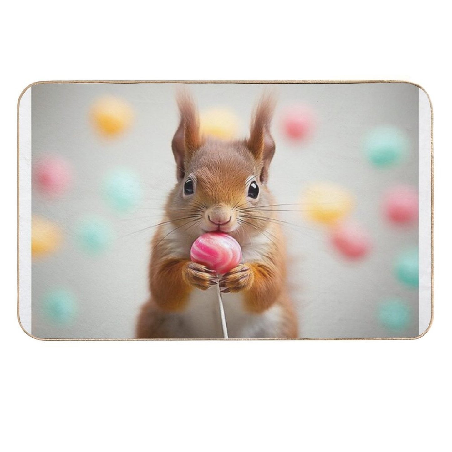 Squirrel with Lollipop High-Traffic Bath Mat