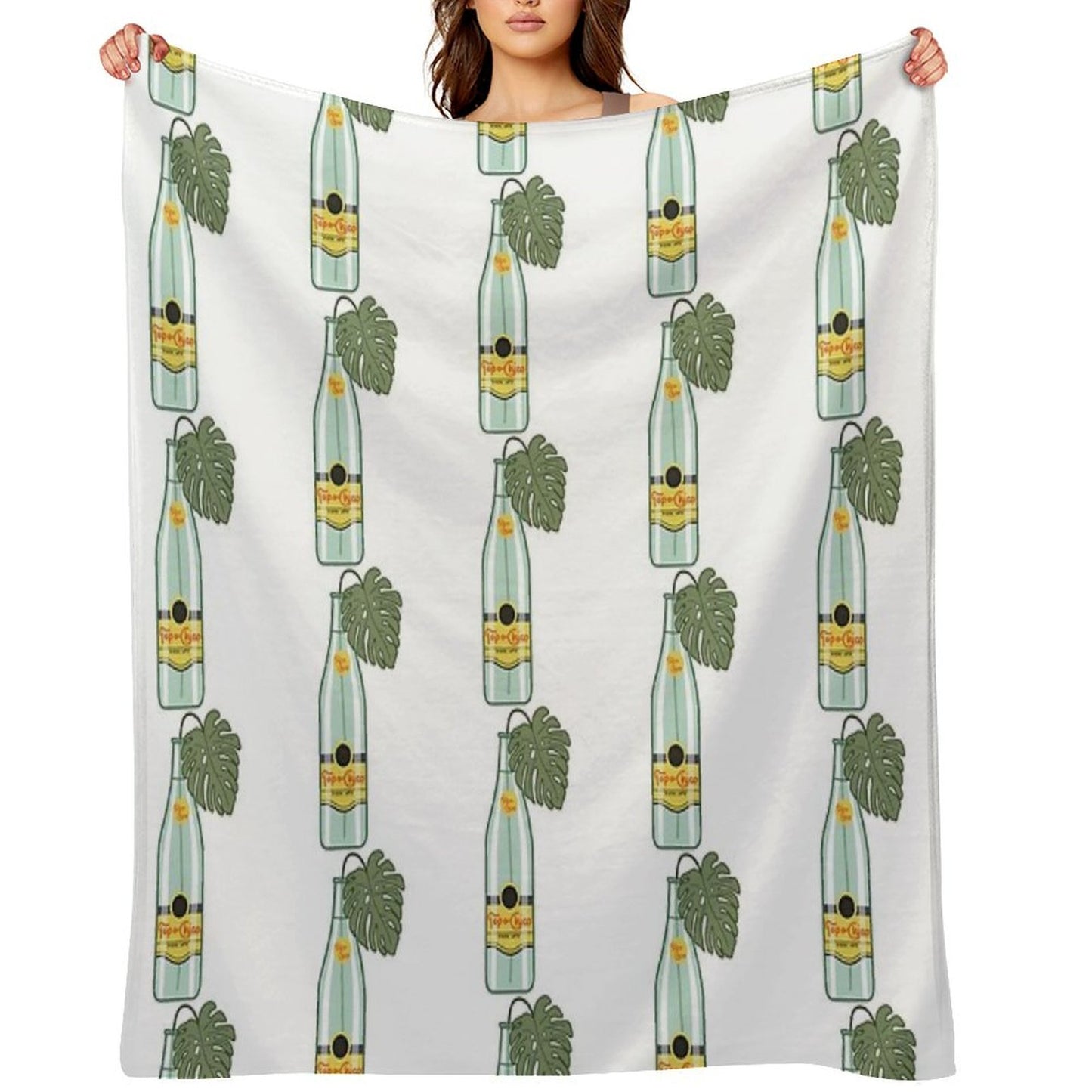 Monstera Topo Chico Shrink-resistant Throw Blanket