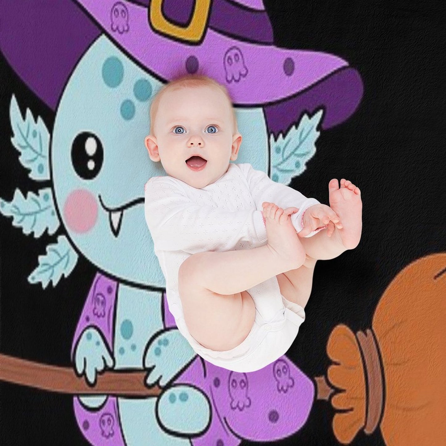 Adorable Axolotl in A Witch Costume Versatility Throw Blanket