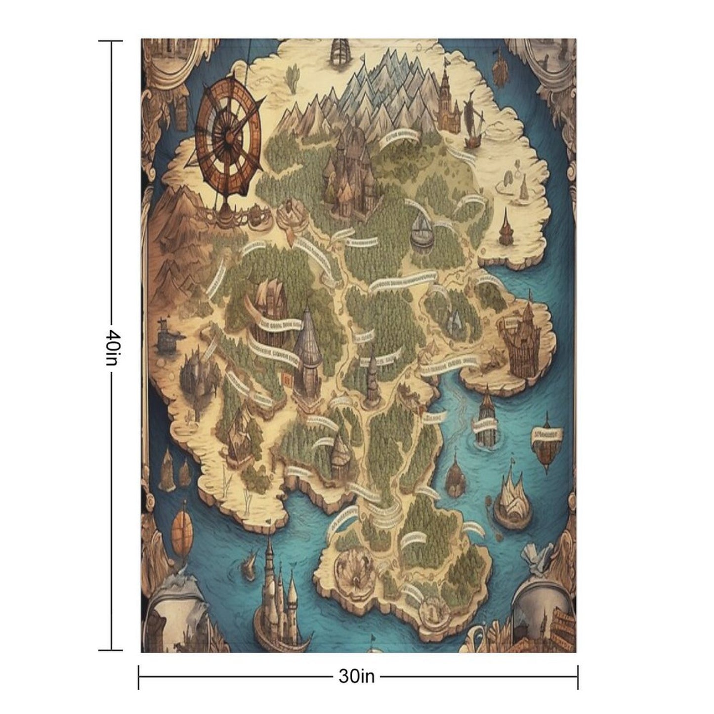 Dnd Fantasy Map Versatility Throw Blanket