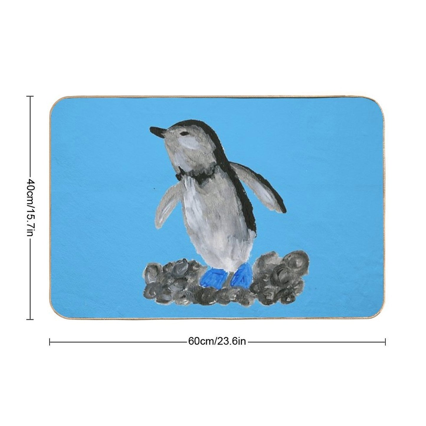 Penguin Blue Foot Durable Bath Mat