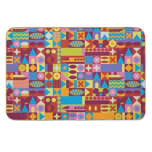 Retro Color Blocks  Dirt-Trapping Bath Mat