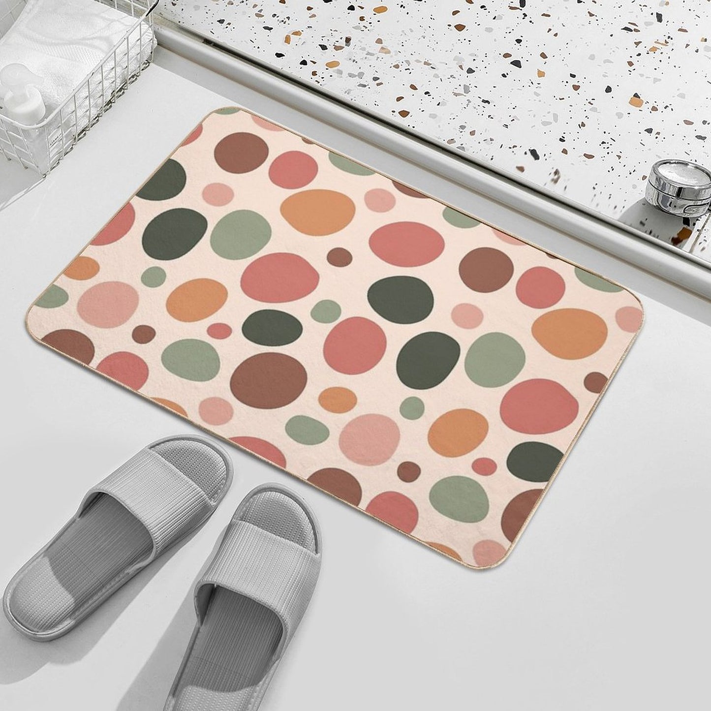 Cheetah Pattern 02 - Floral Palette Pet-Safe Bath Mat