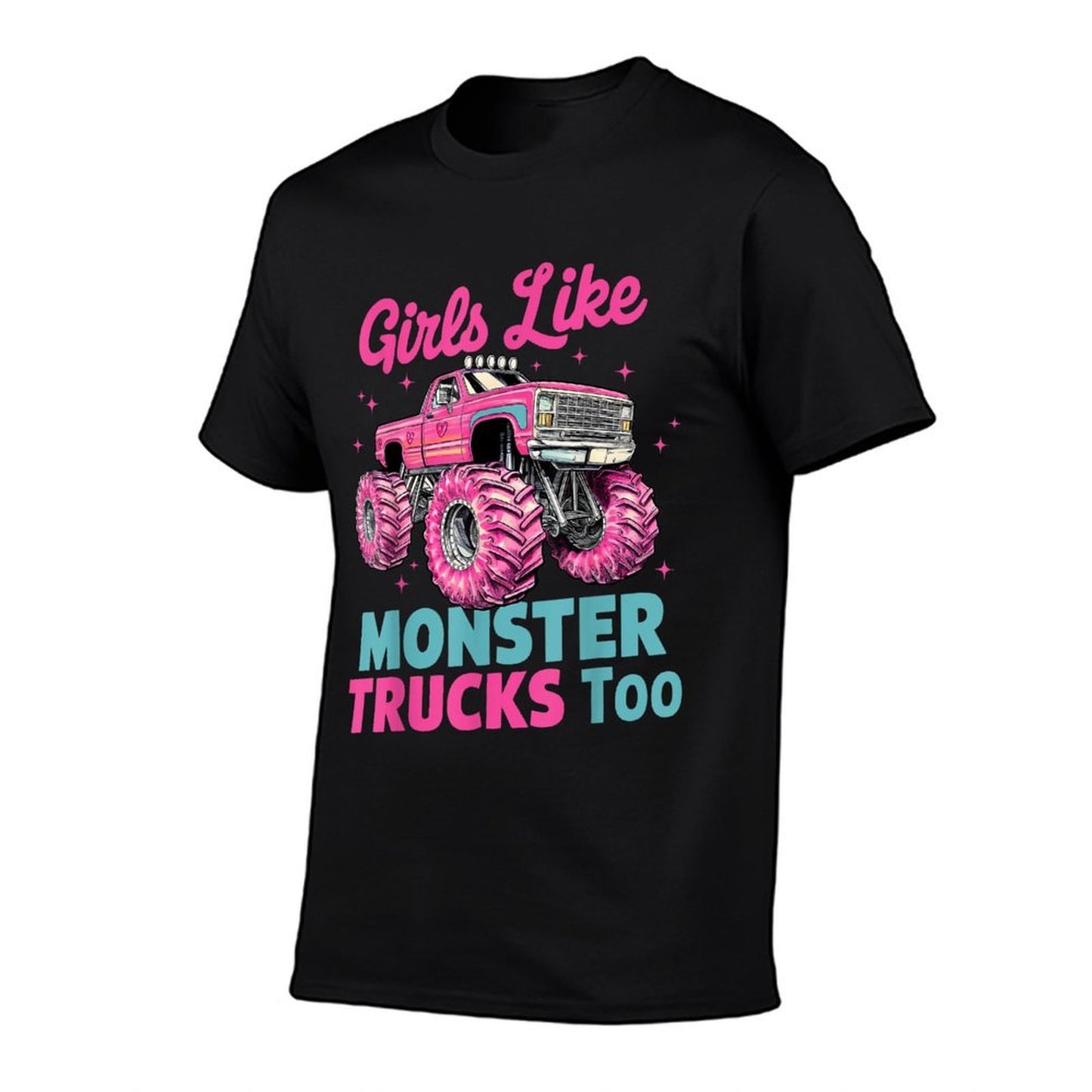 Girls Like Monster Trucks Too Funny Pink Monster Truck Girls Easy-care T-Shirt