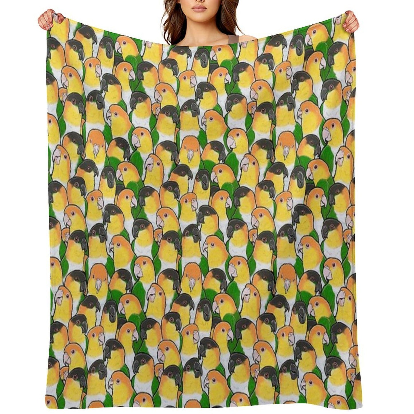 Caique Parrots Wrinkle-free Throw Blanket