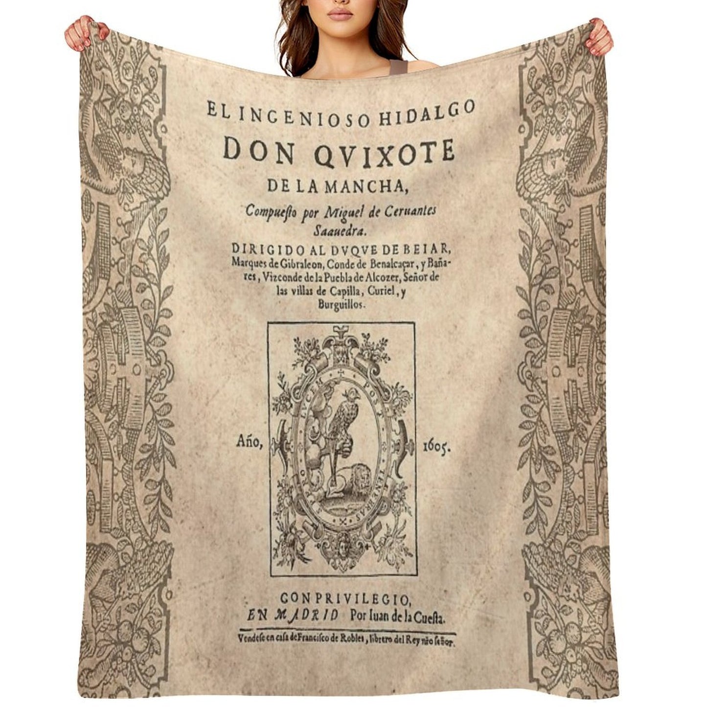 Cervantes, Don Quijote De La Mancha 1605 Travel-friendly Throw Blanket