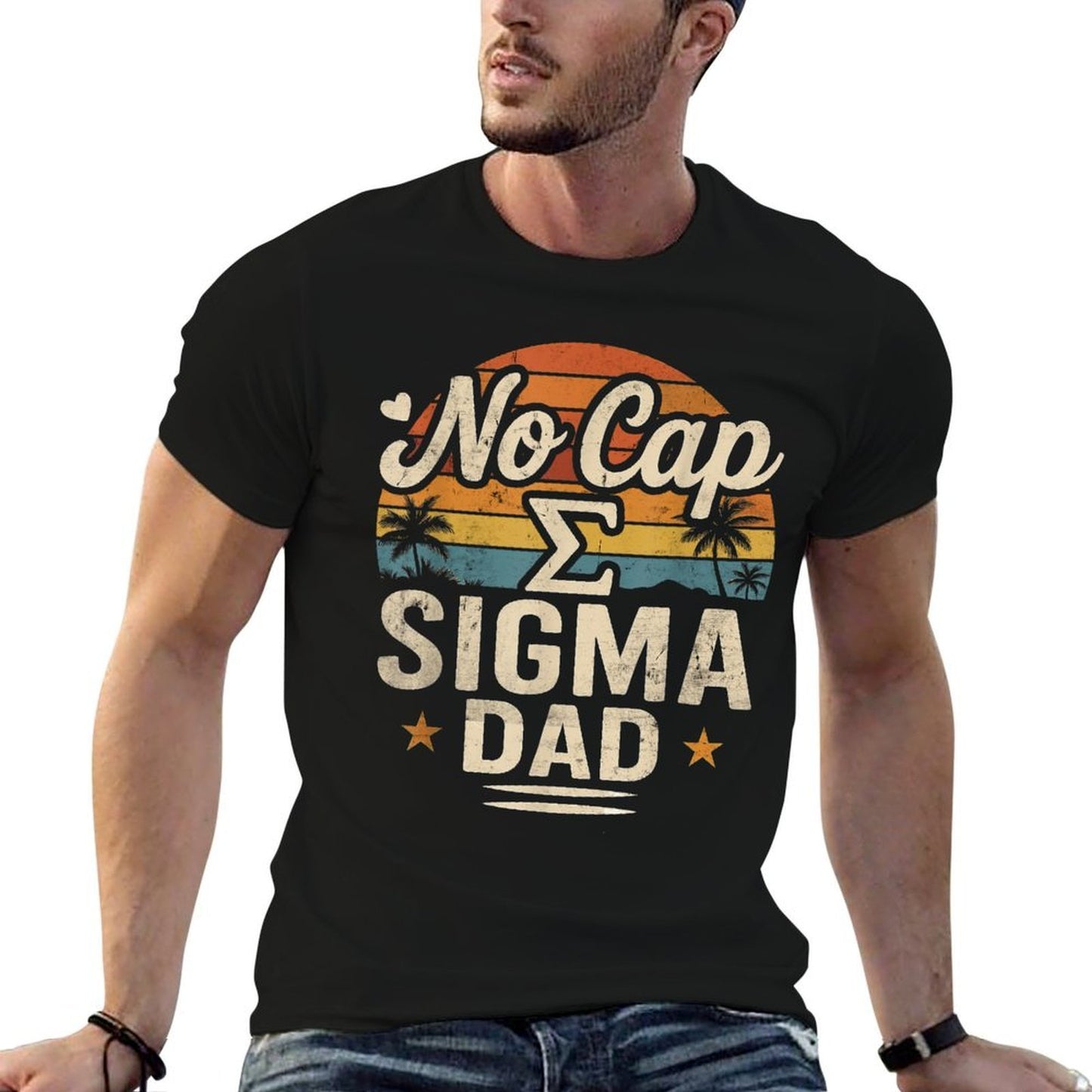 Vintage Skibidi Best Dad No Cap Sigma Dad Funny Fathers Day Affordable Price T-Shirt