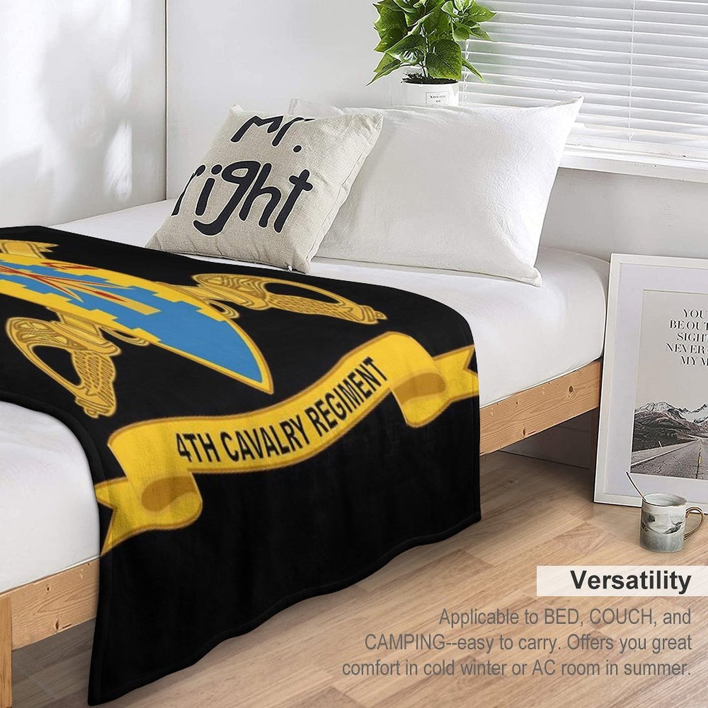 Army - 4th Cavalry Regiment W Br - Ribbon Machine-washable Throw Blanket