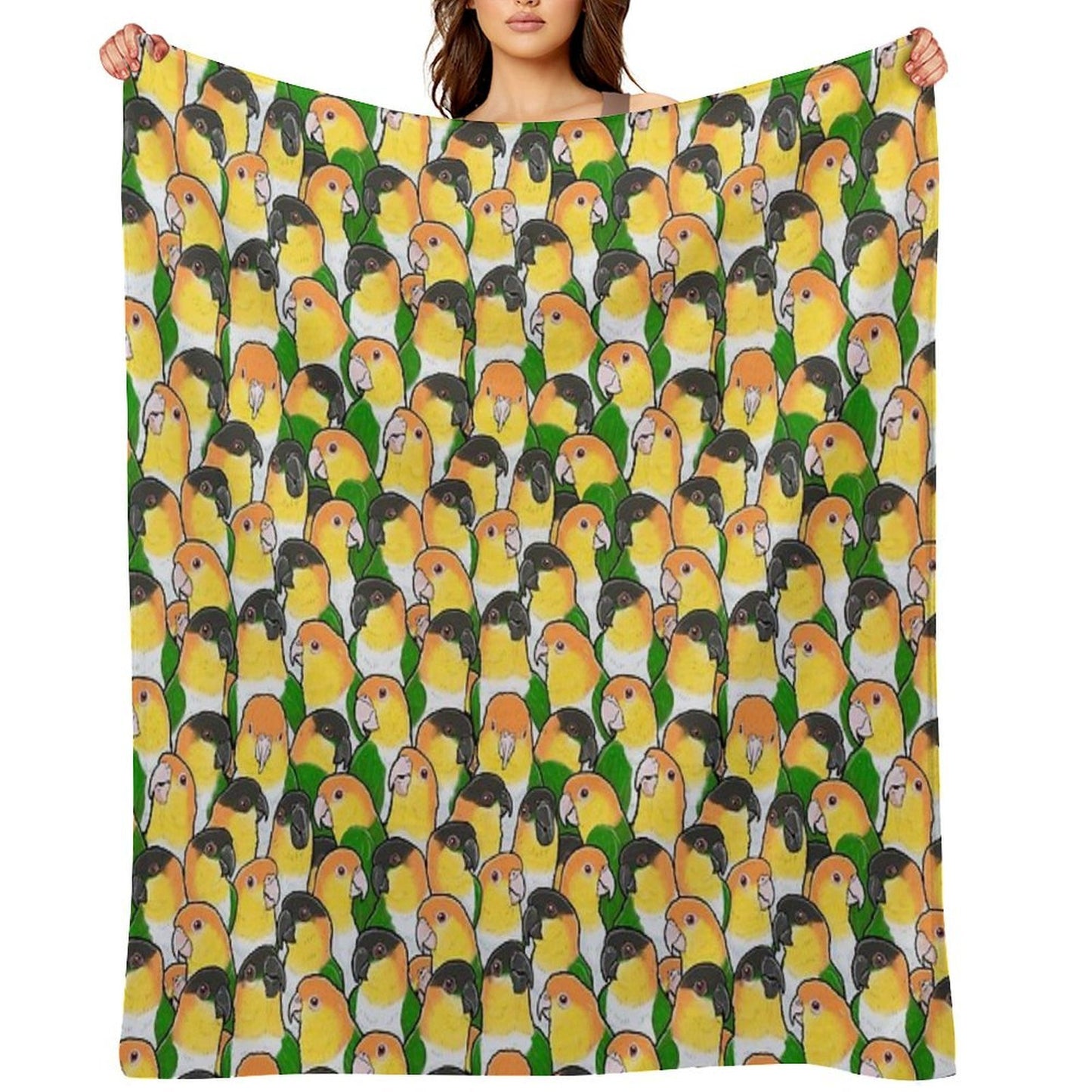Caique Parrots Wrinkle-free Throw Blanket