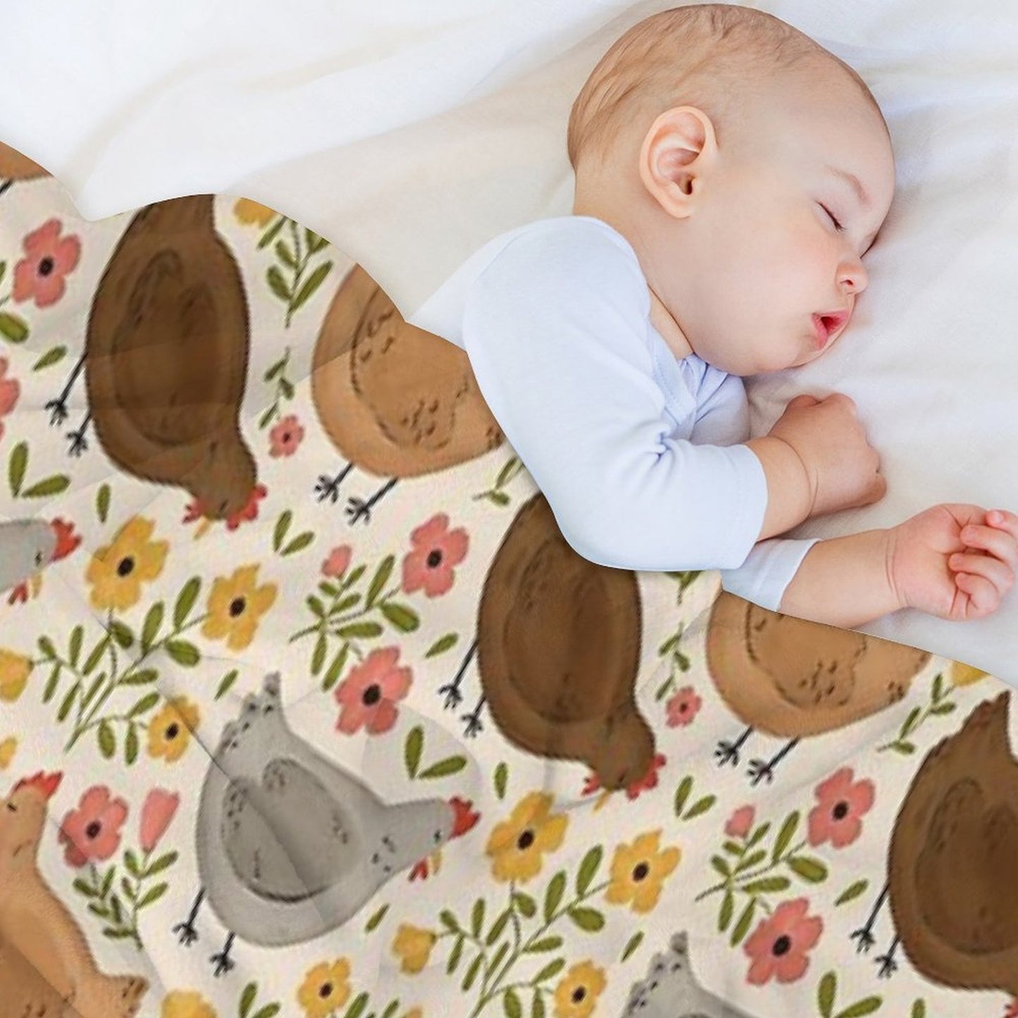 Springtime Chickens Eco-conscious Throw Blanket