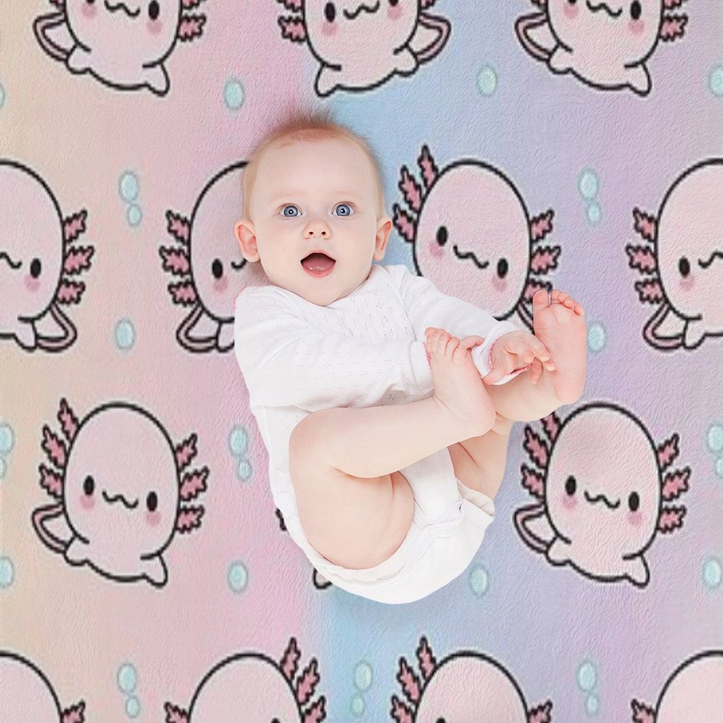 Cute Axolotl Premium Throw Blanket