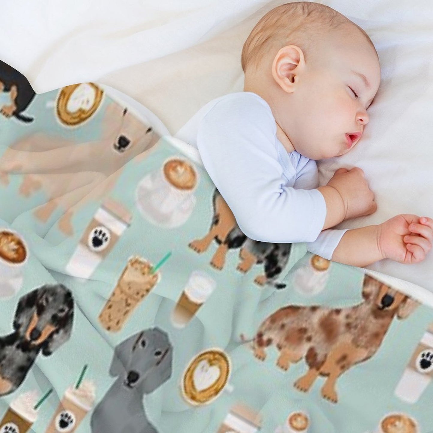 Dachshund Dog Cartoon Funny Lunch Comfort Throw Blanket