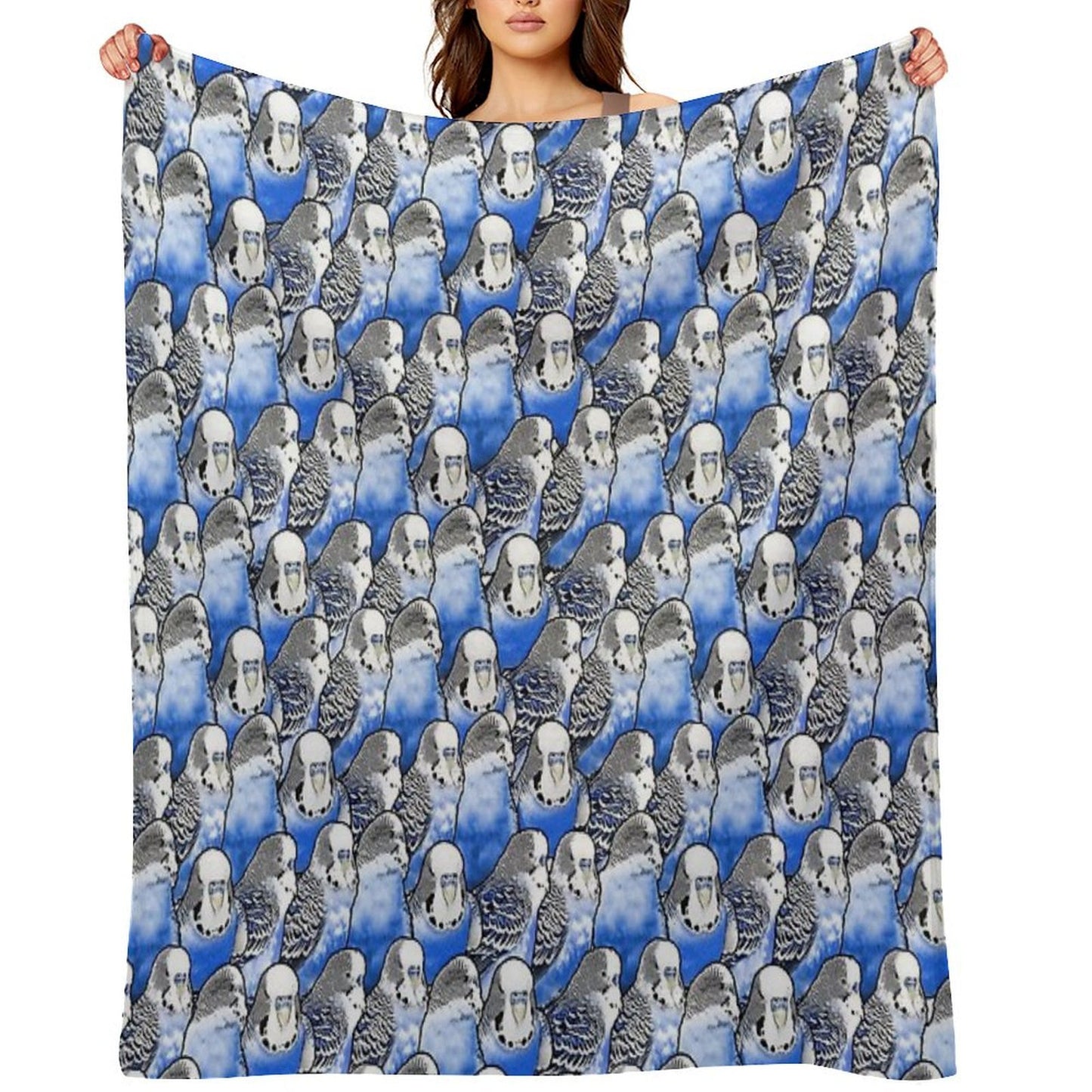 Budgie Blue Pattern All-season Throw Blanket