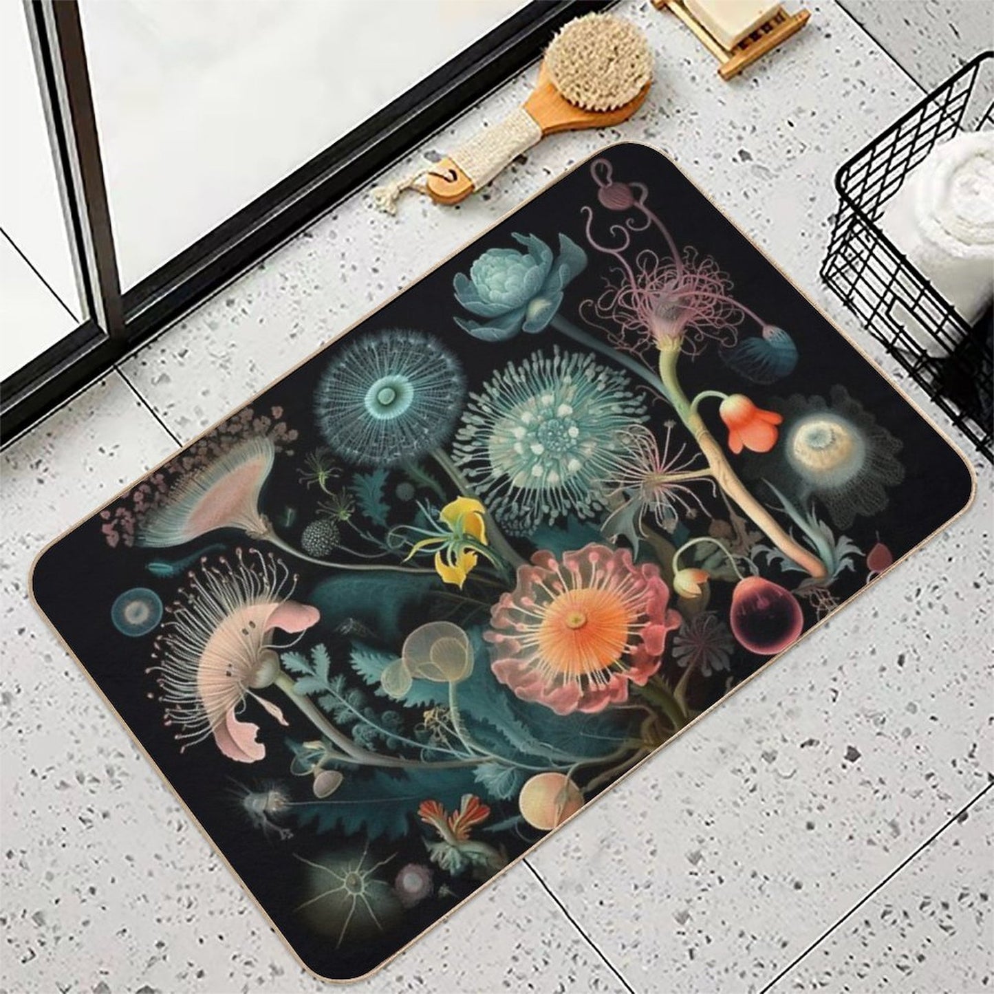 A.I. Gardens Sampling Masters Ernst Haeckel + James McNeill Whistler Slip-Resistant Bath Mat