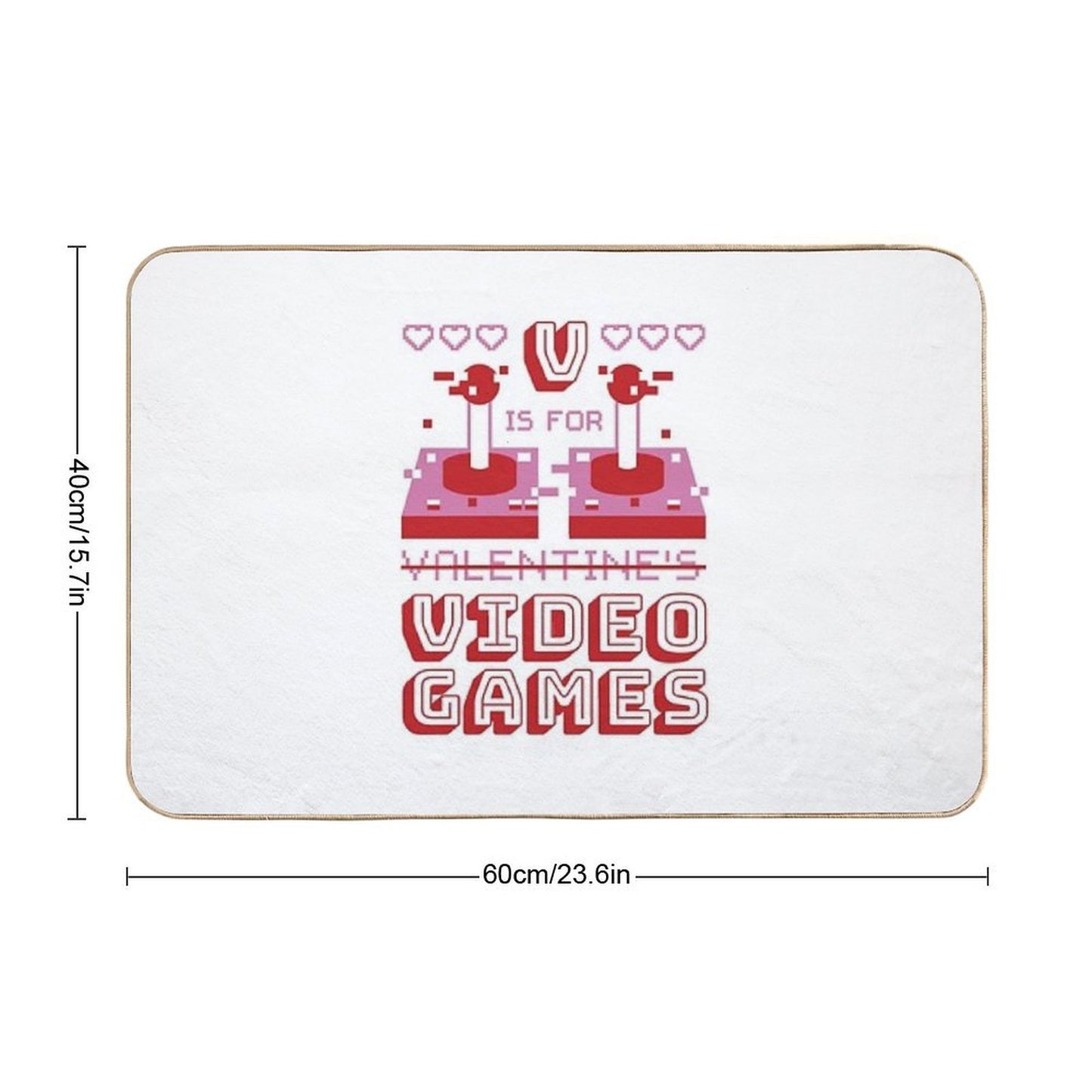V Is For Video Games - Gaming Is My Valentine Durable Bath Mat
