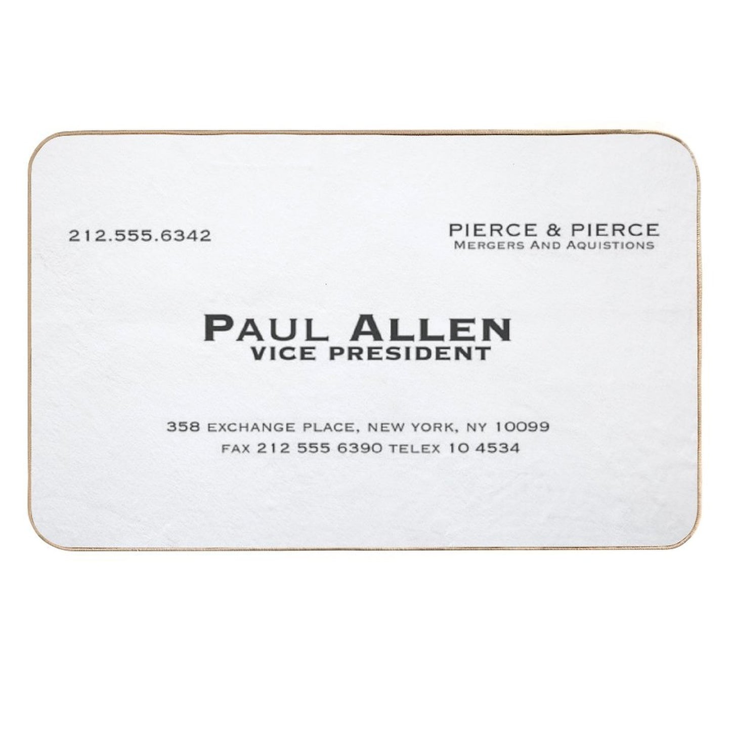 Paul Allen Business Card Durable Bath Mat
