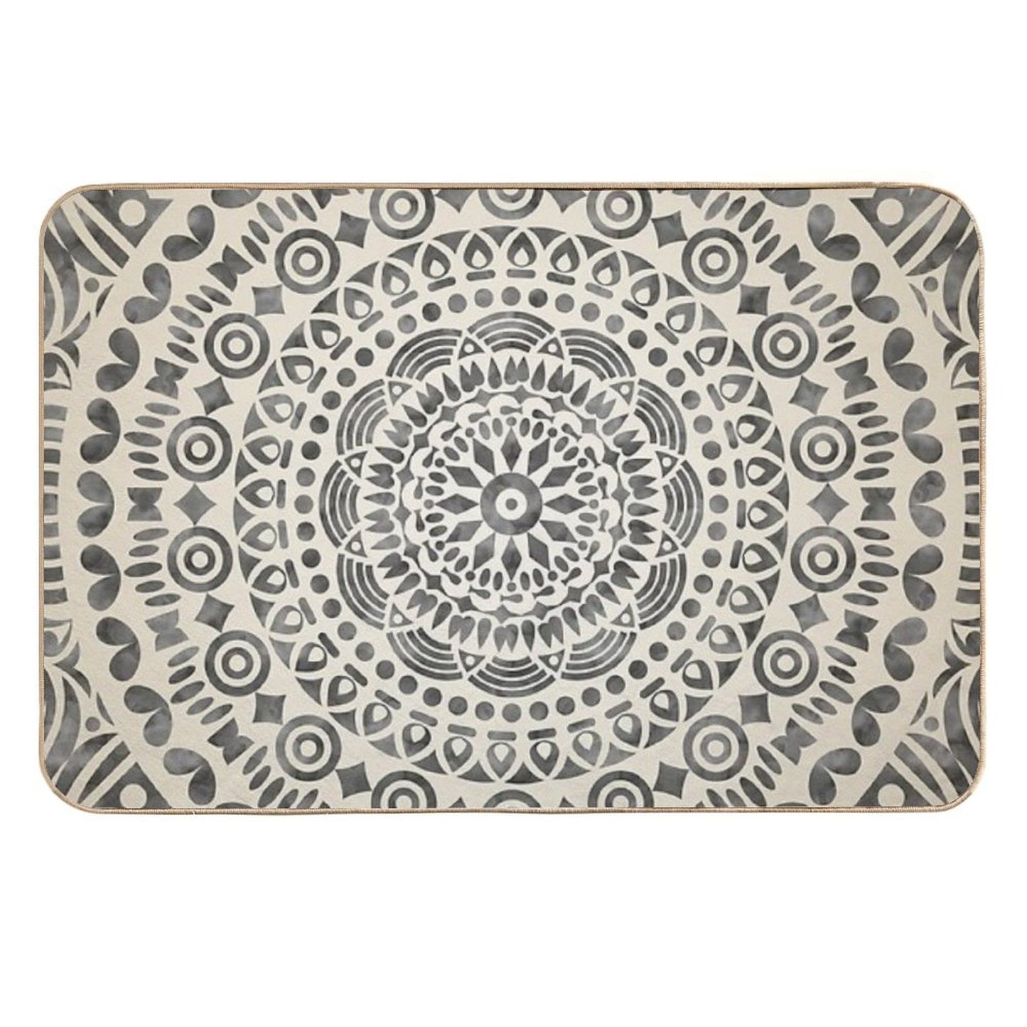 Watercolor Mandala Mandala12w Easy Maintenance Bath Mat