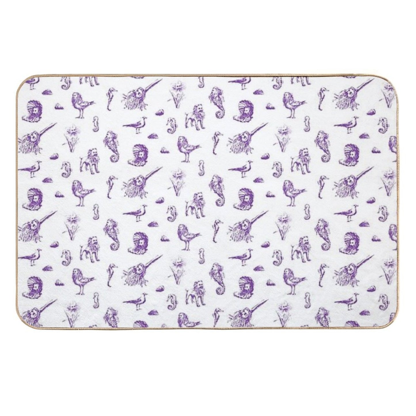 Rent-Free Blackbeard Sketches - Purple Pet-Safe Bath Mat