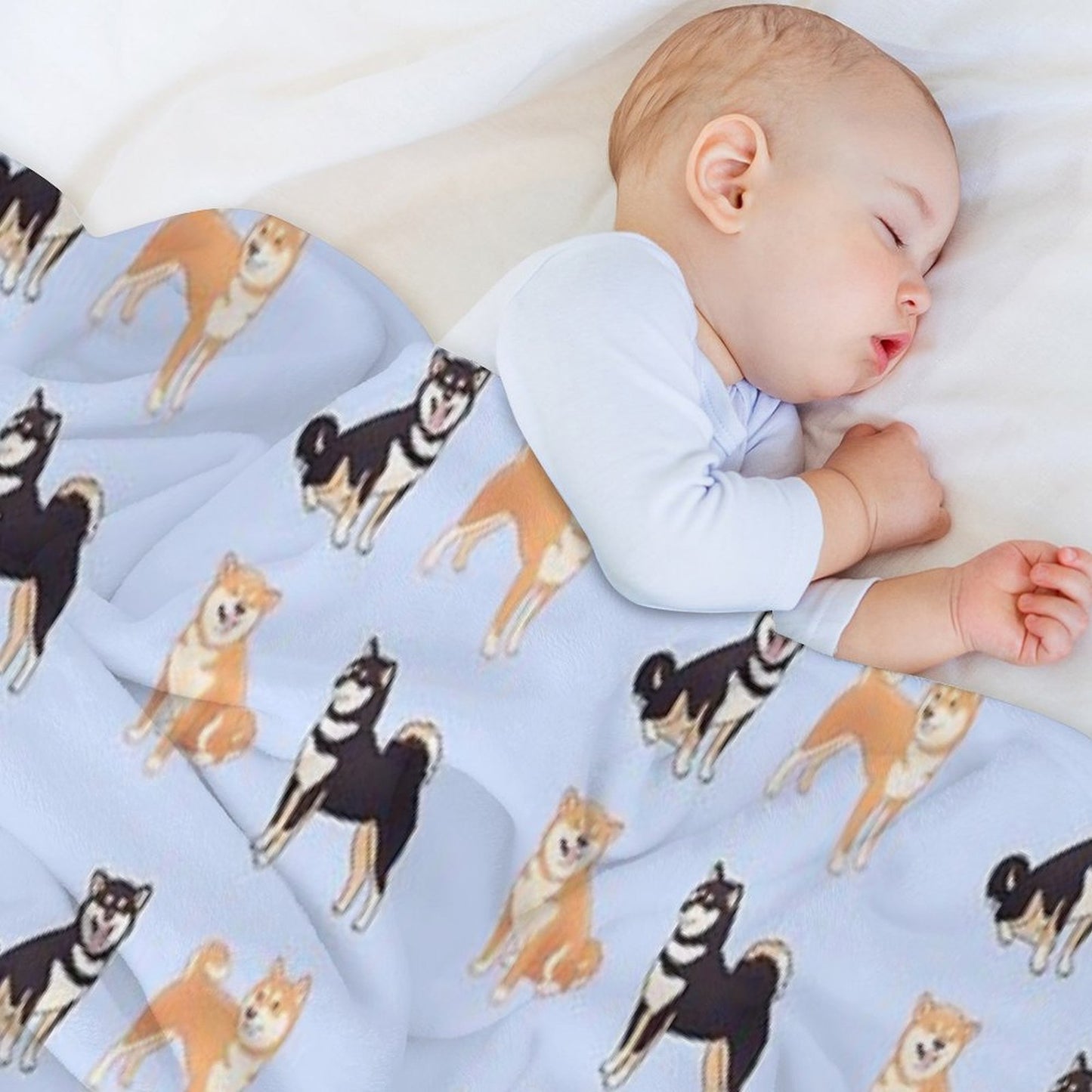 Shiba Inu Dogs Pack Sustainable Throw Blanket