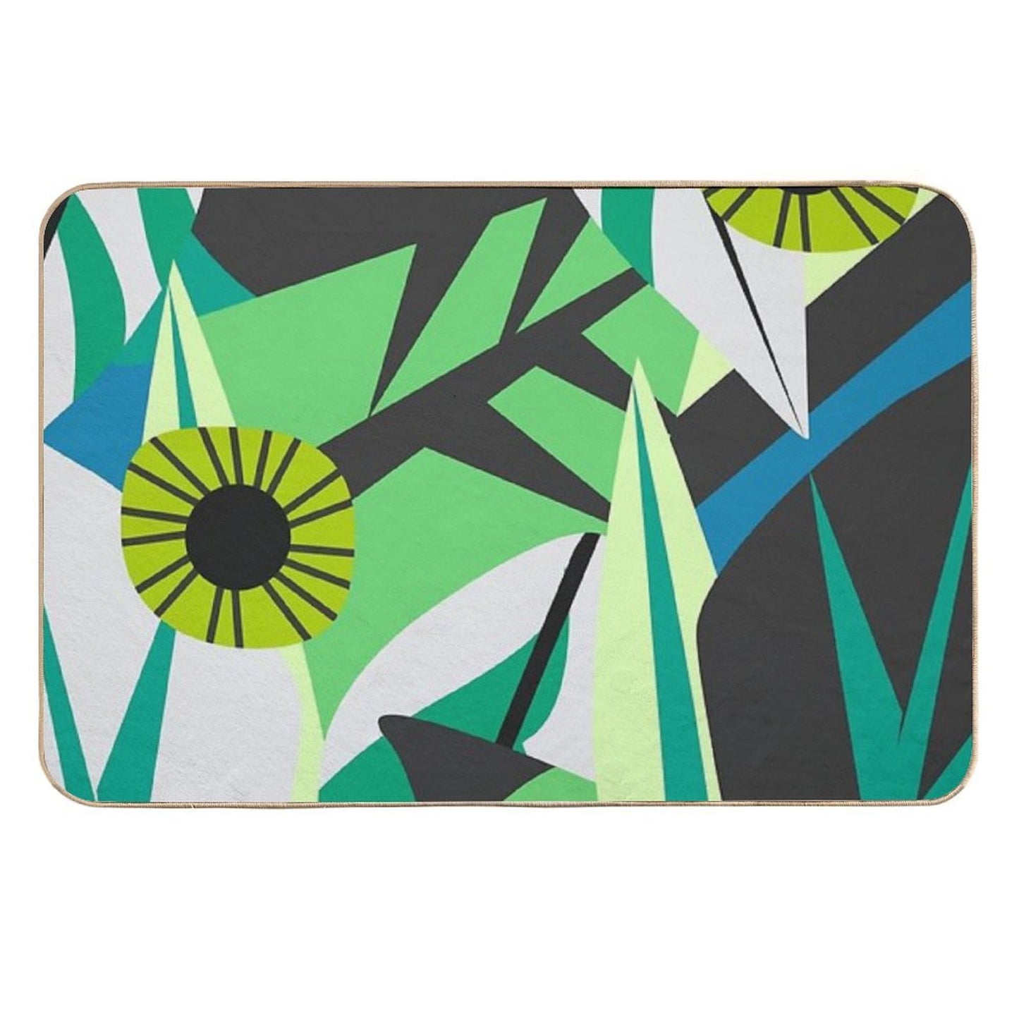 Fresh Tropical Decor Fade-Resistant Bath Mat