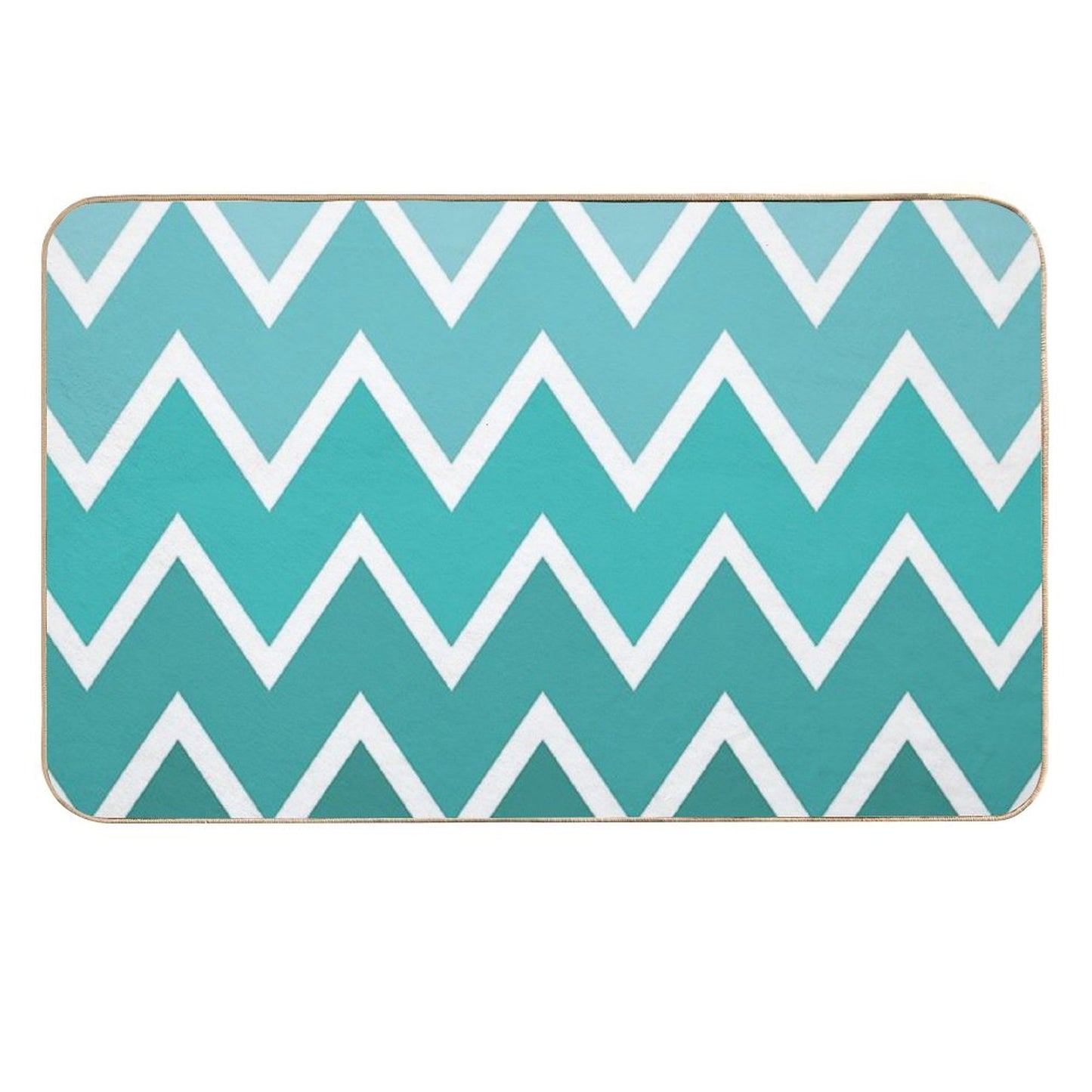 Teal Zigzag Shades Rapid-Drying Bath Mat