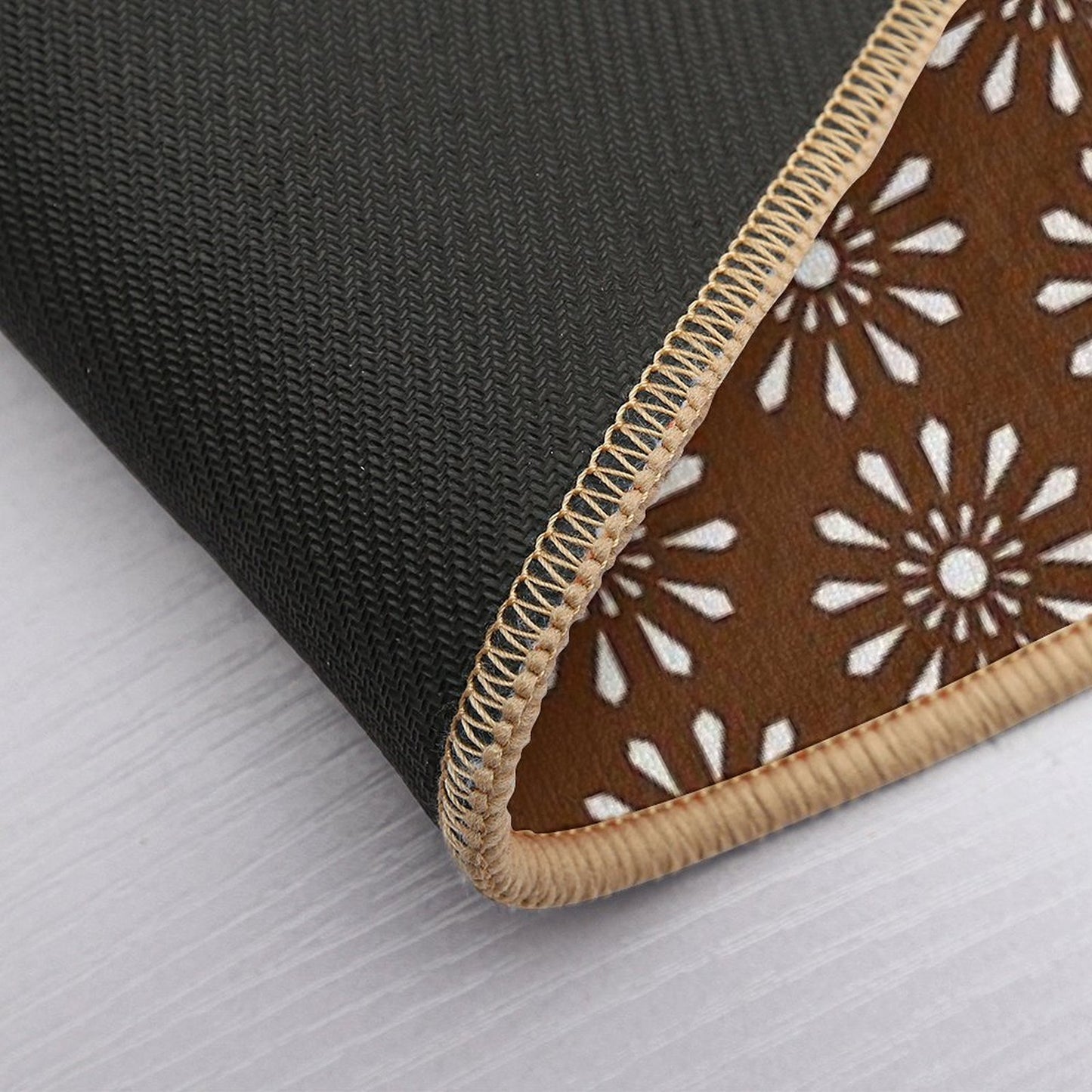 Brown Moroccan Inspired Pattern Long-Lasting Bath Mat