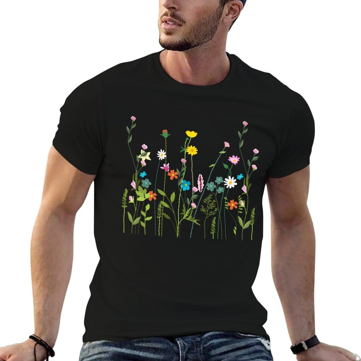 Women Wildflower Summer Flowers Blooming Floral Graphic Odor-resistant T-Shirt