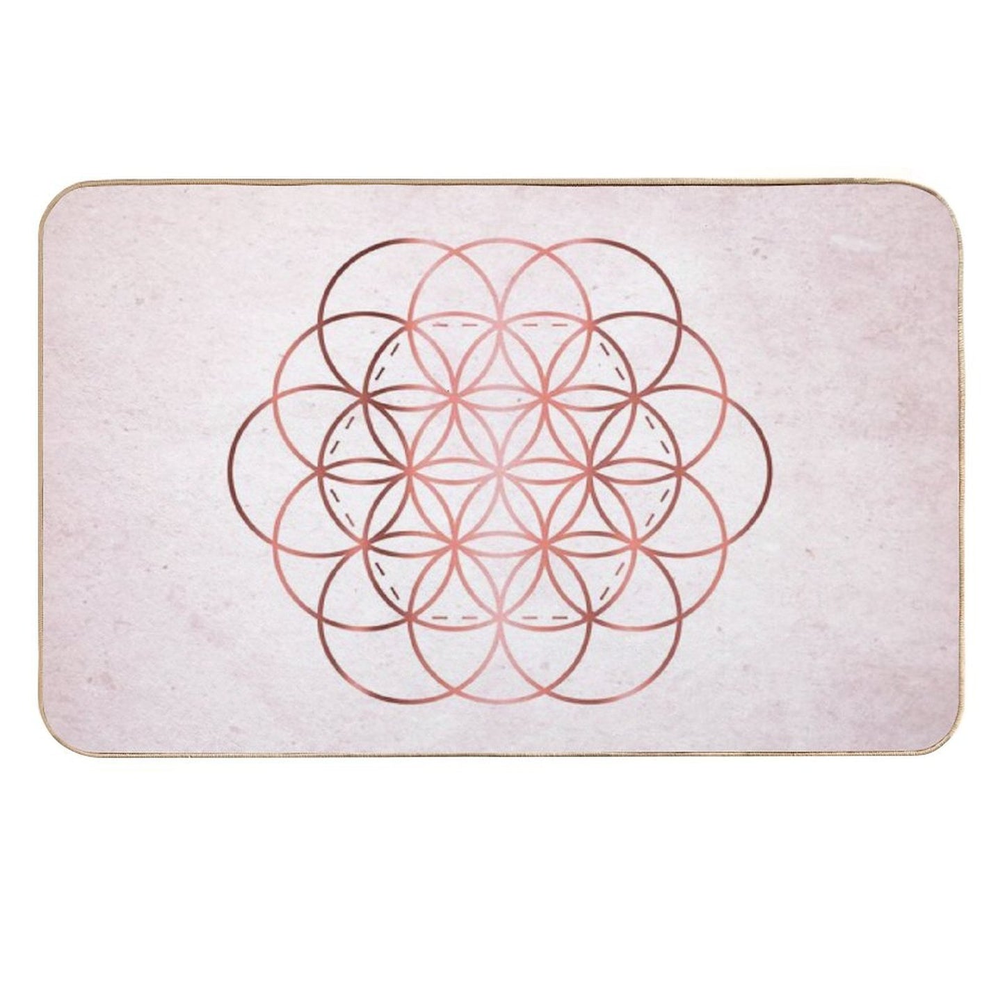 Rose Gold Flower of Life Slip-Resistant Bath Mat