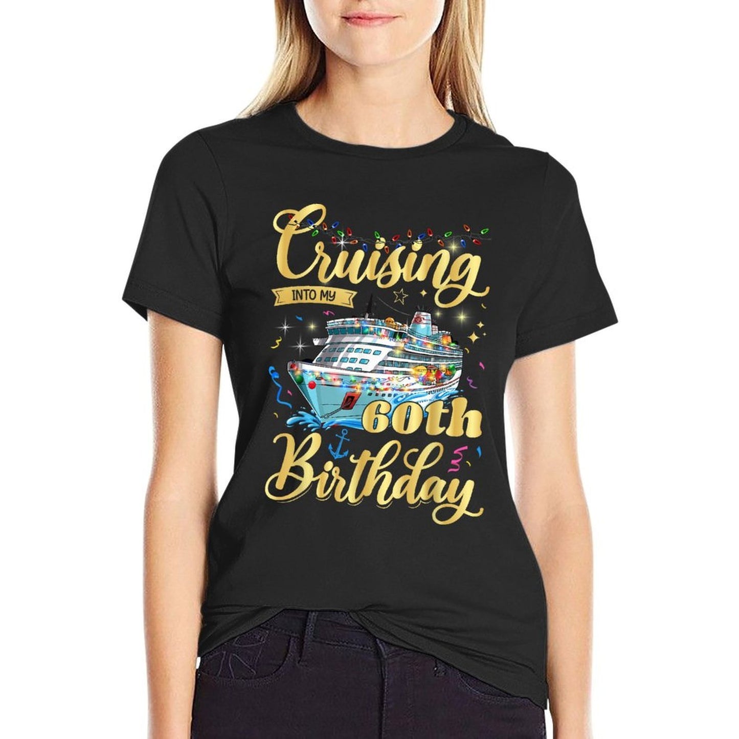 60th Birthday Cruise Vacation 60 Year Old Birthday Cruising Vintage-inspired T-Shirt