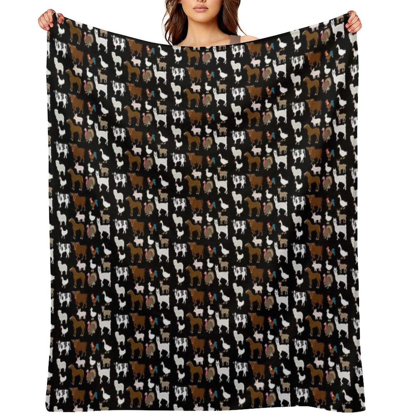 Farm Animals - The Kids' Picture Show Wrinkle-free Throw Blanket